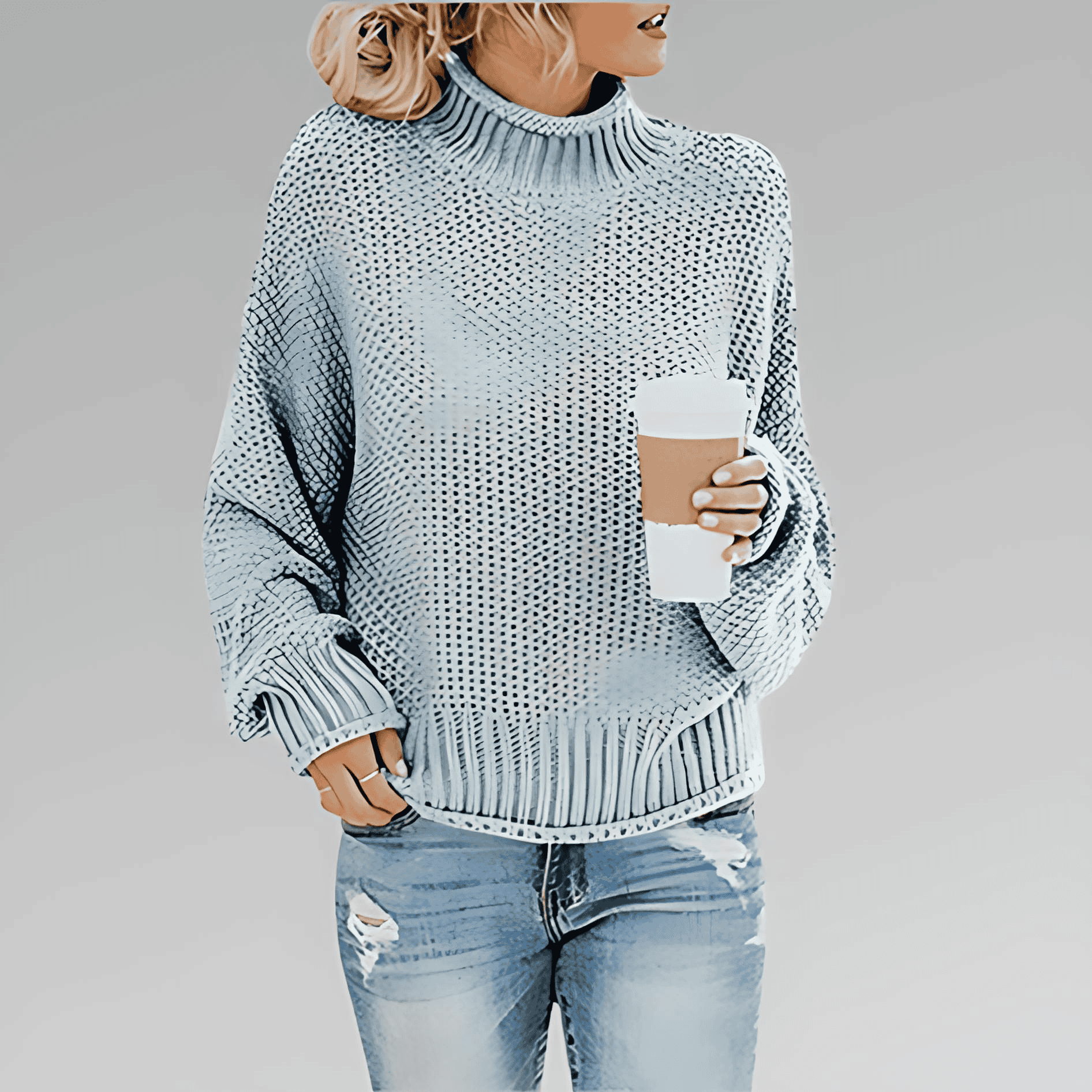 Studio Harvyn | Women - Knitted Jumper - Turtleneck Warm Loose Fit