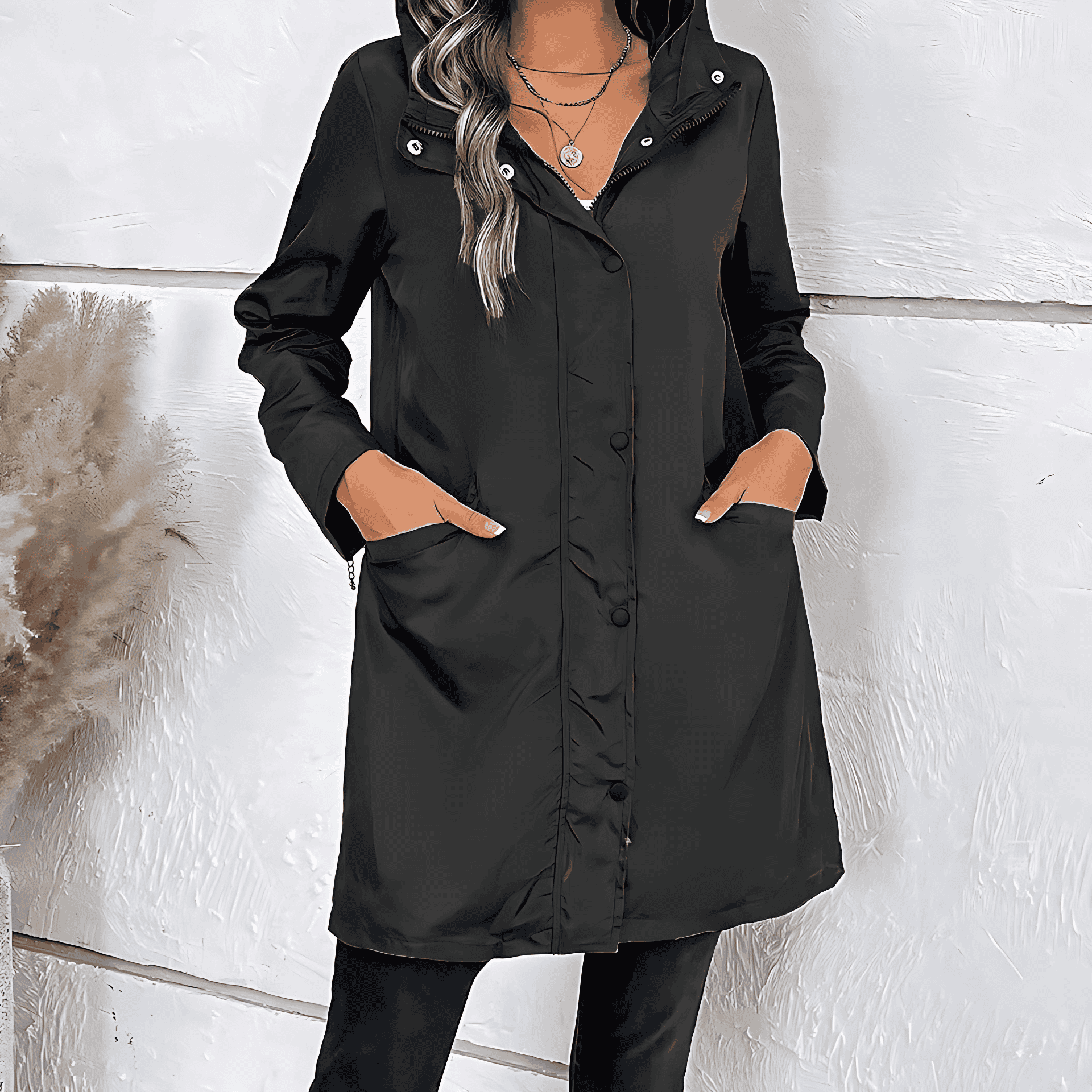 Studio Harvyn | Women - Long Autumn Jacket - High Collar