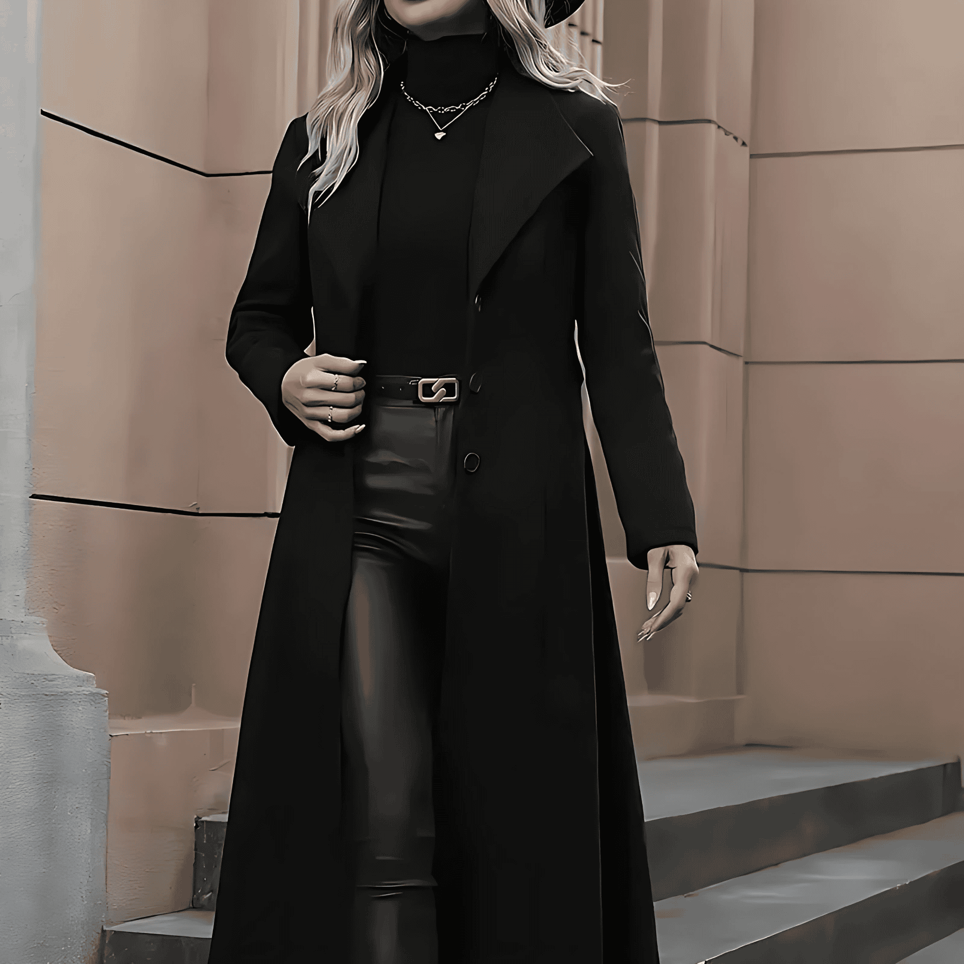 Studio Harvyn | Women - Long Belted Trench Coat - Tailored Fit