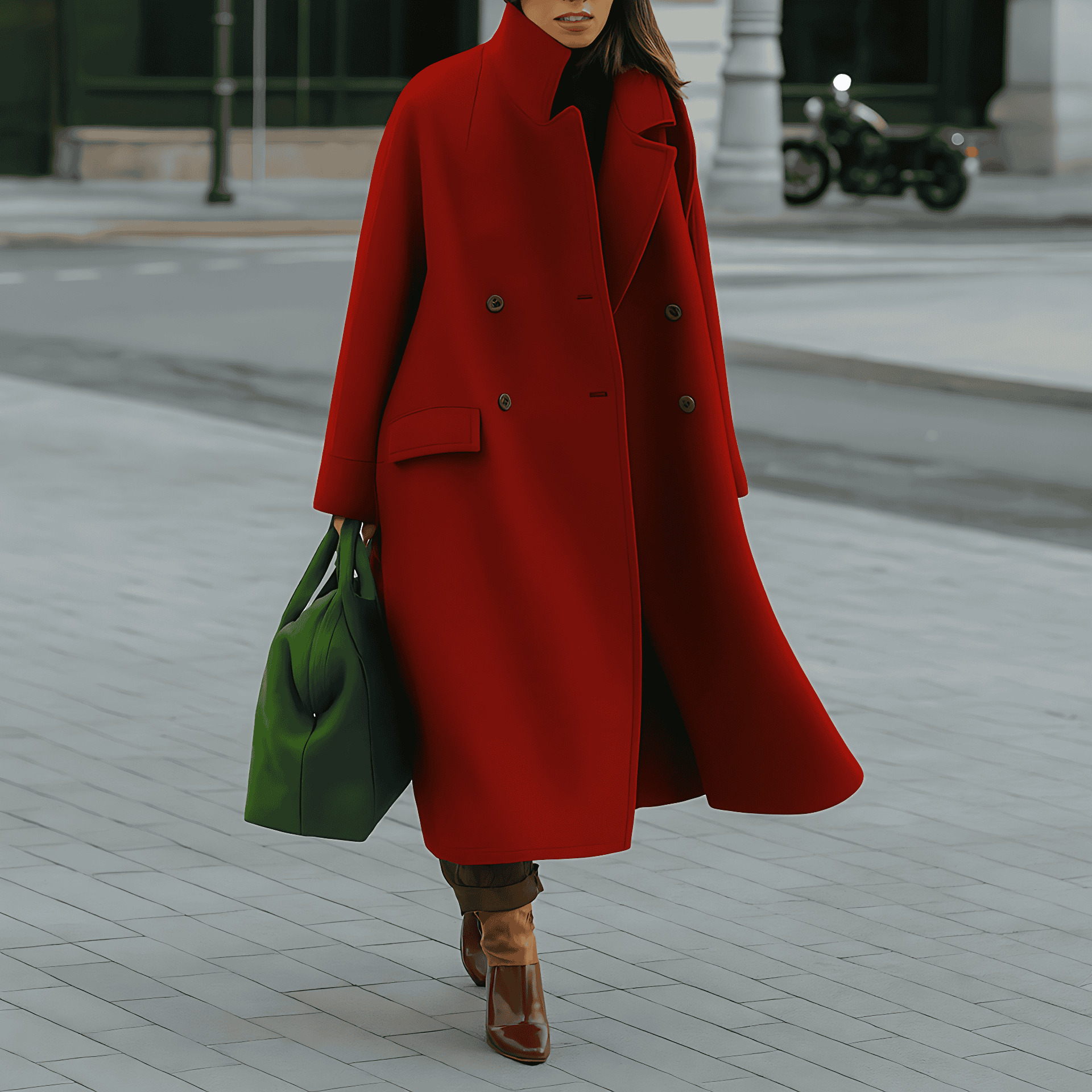 Studio Harvyn | Women - Long Elegant Warm Coat - Double Breasted