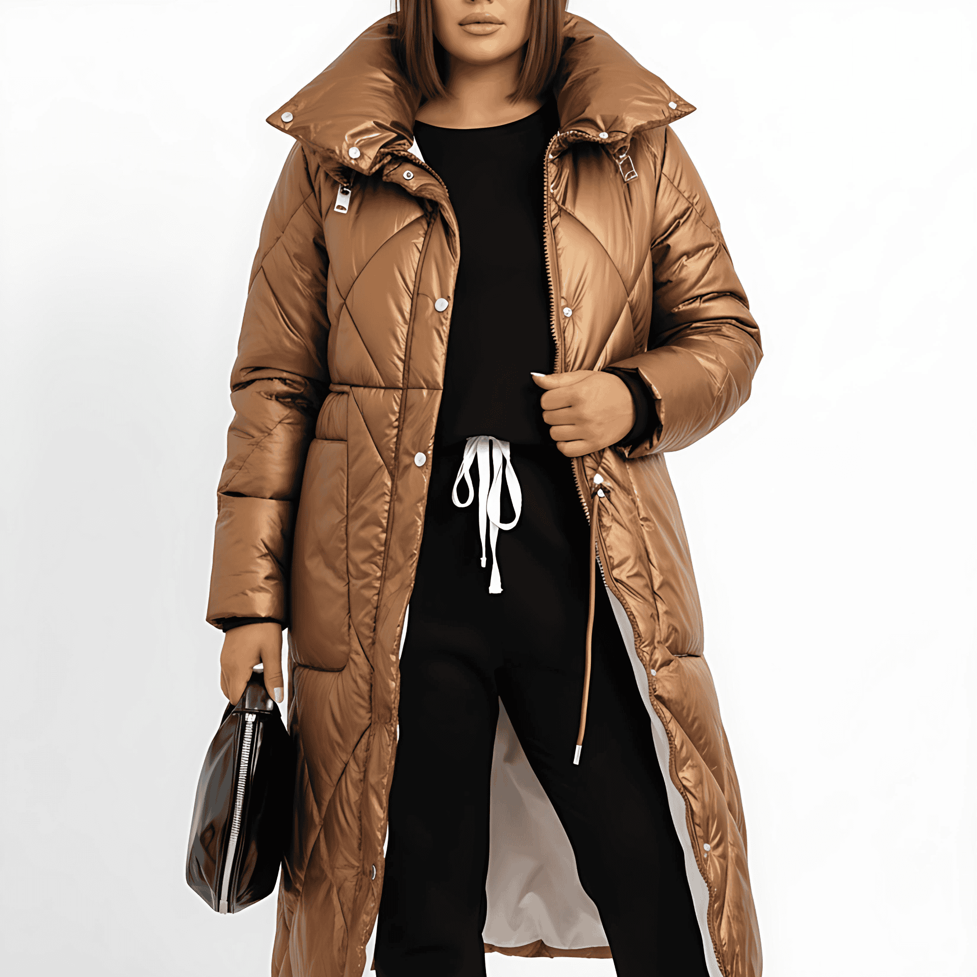 Studio Harvyn | Women - Long High Collar Puffer Jacket