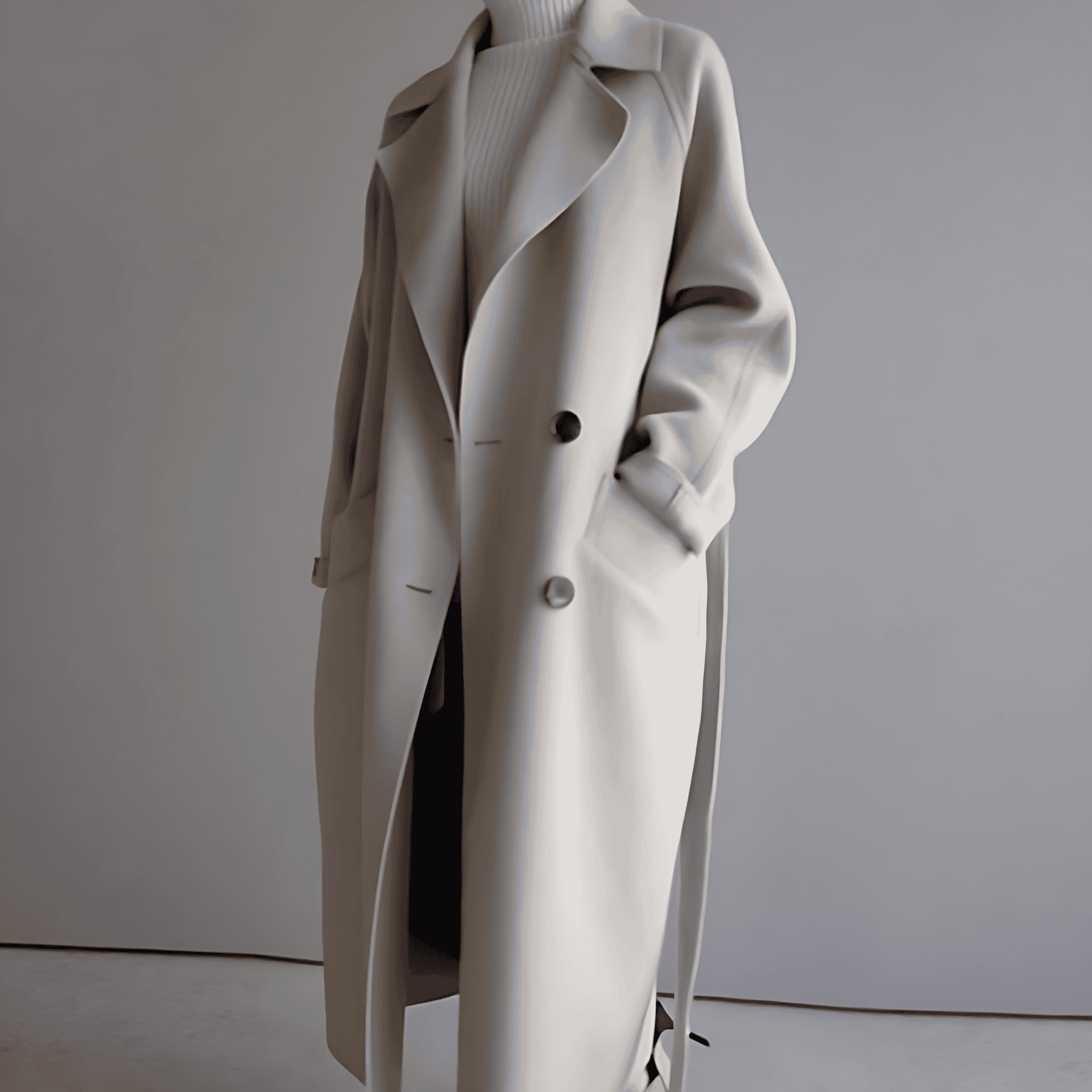 Studio Harvyn | Women - Long Winter Trench Coat with Waist Belt