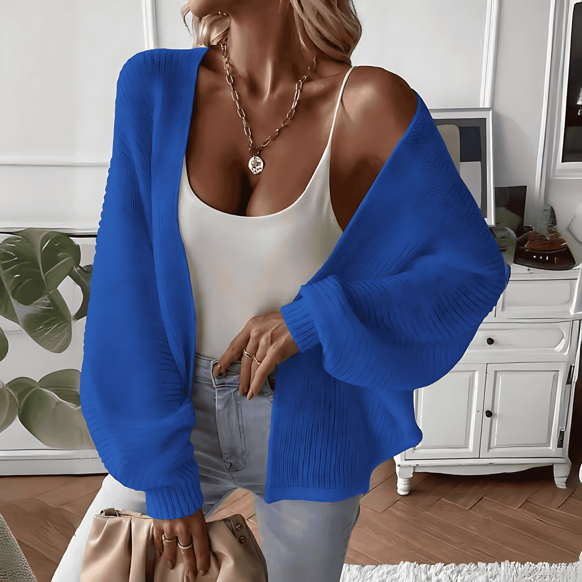 Studio Harvyn | Women - Modern Waffle Pattern Cardigan - Casual Cut