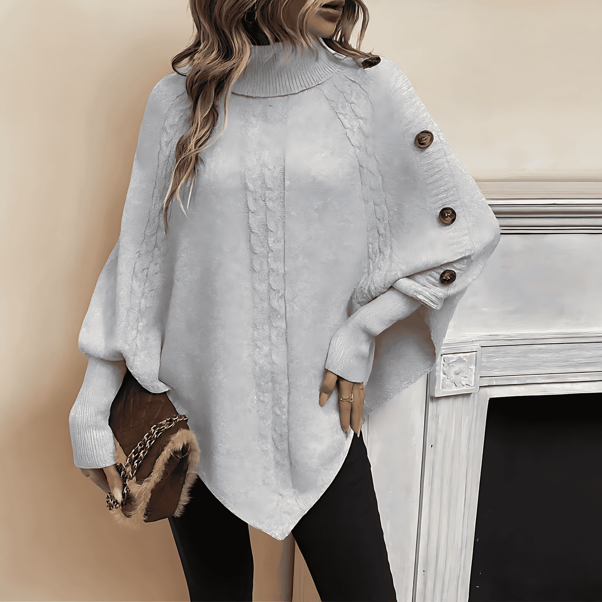 Studio Harvyn | Women - Oversized Knit Turtleneck Jumper - Wool Blend