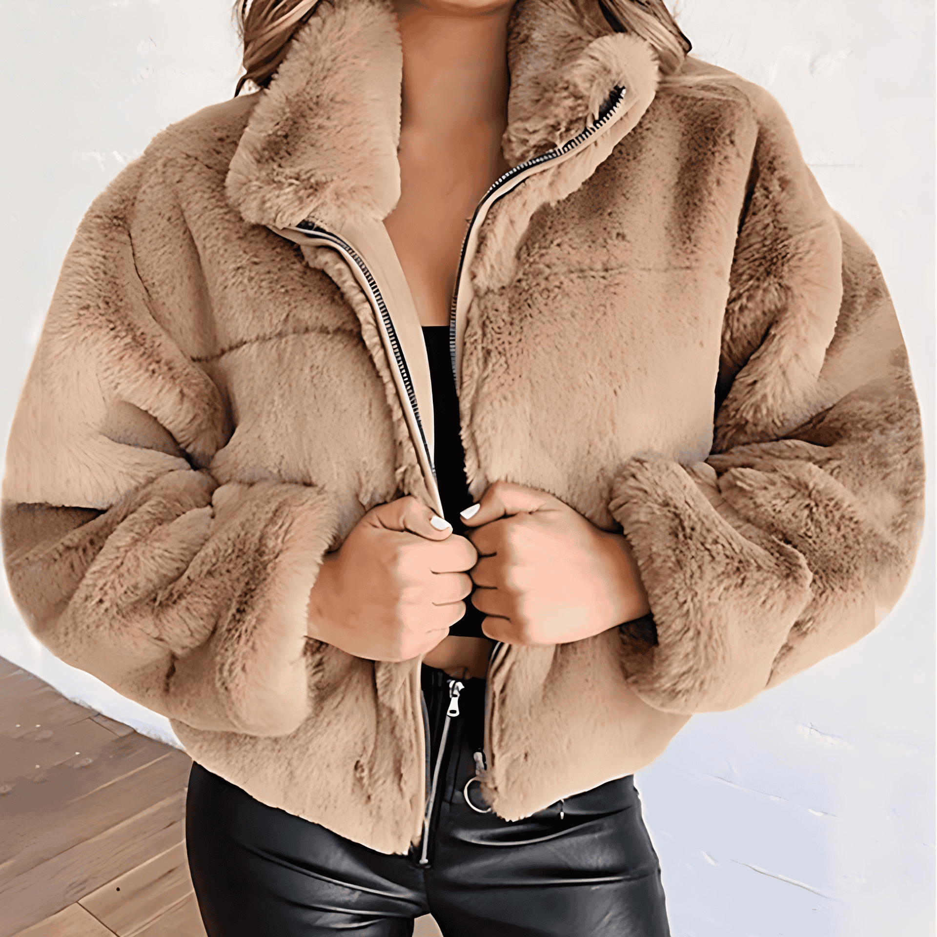 Studio Harvyn | Women - Oversized Mid-Length Jacket - Faux Fur