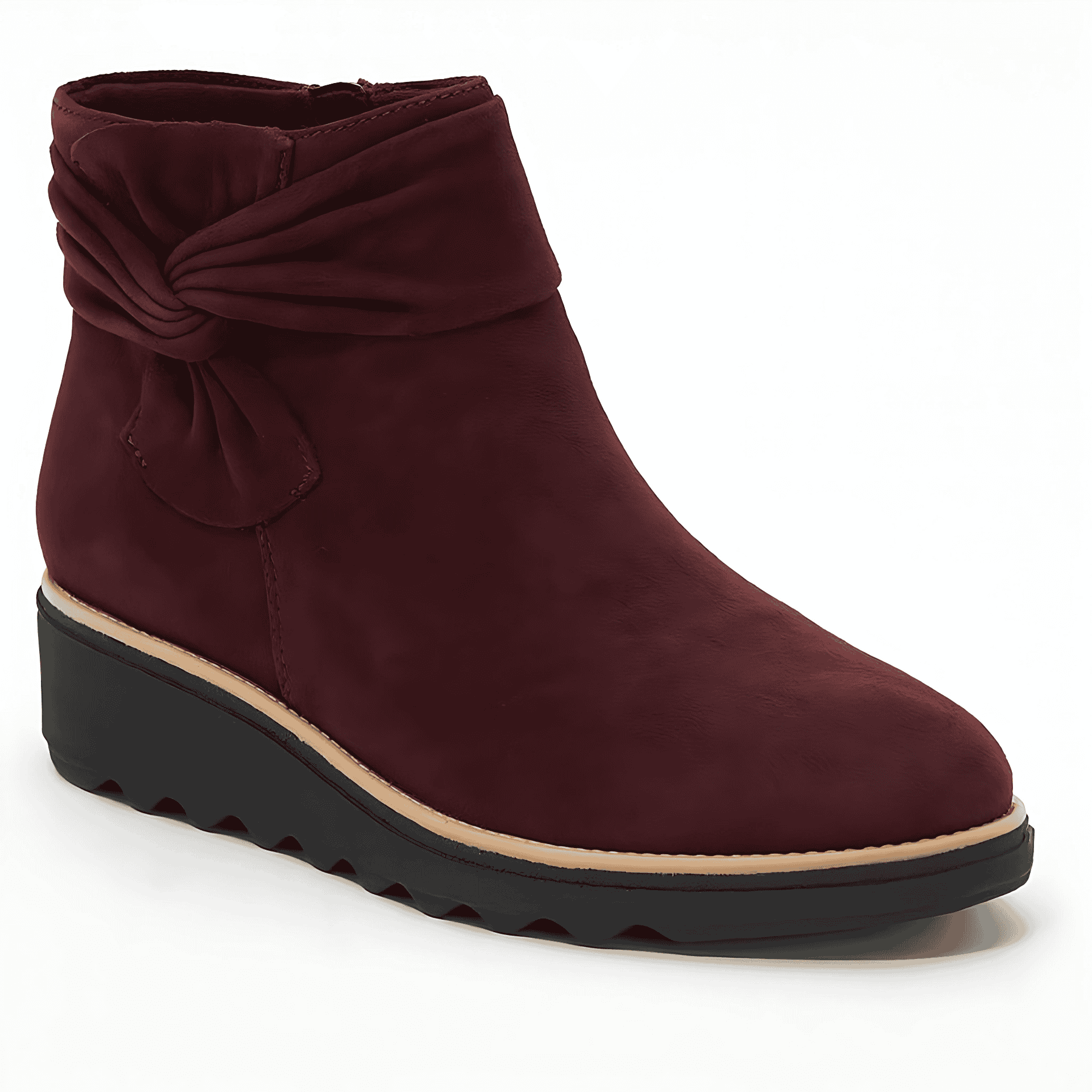 Studio Harvyn | Women - Pleated Wedge Ankle Boots - Non-Slip Sole