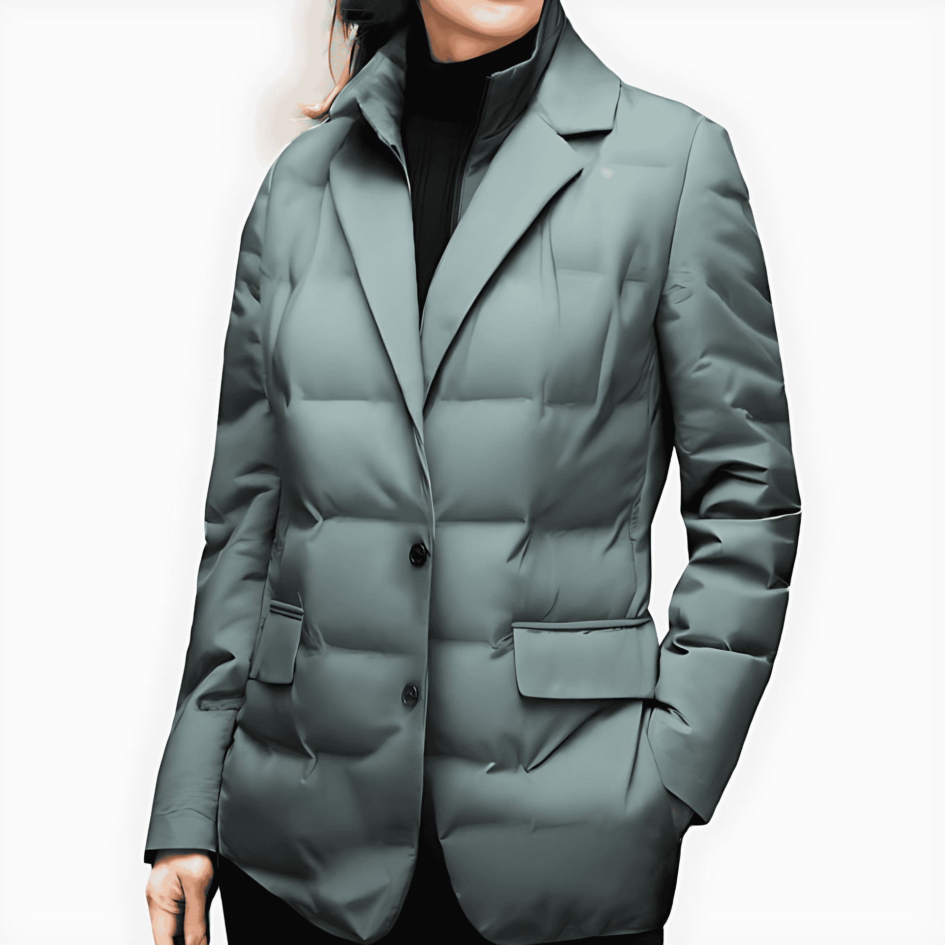 Studio Harvyn | Women - Puffer Blazer Jacket - Notched Lapel Style