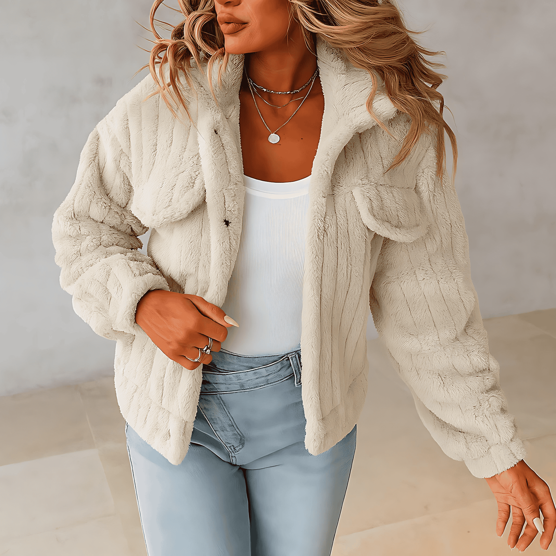 Studio Harvyn | Women - Short Warm Teddy Coat - Cosy Style