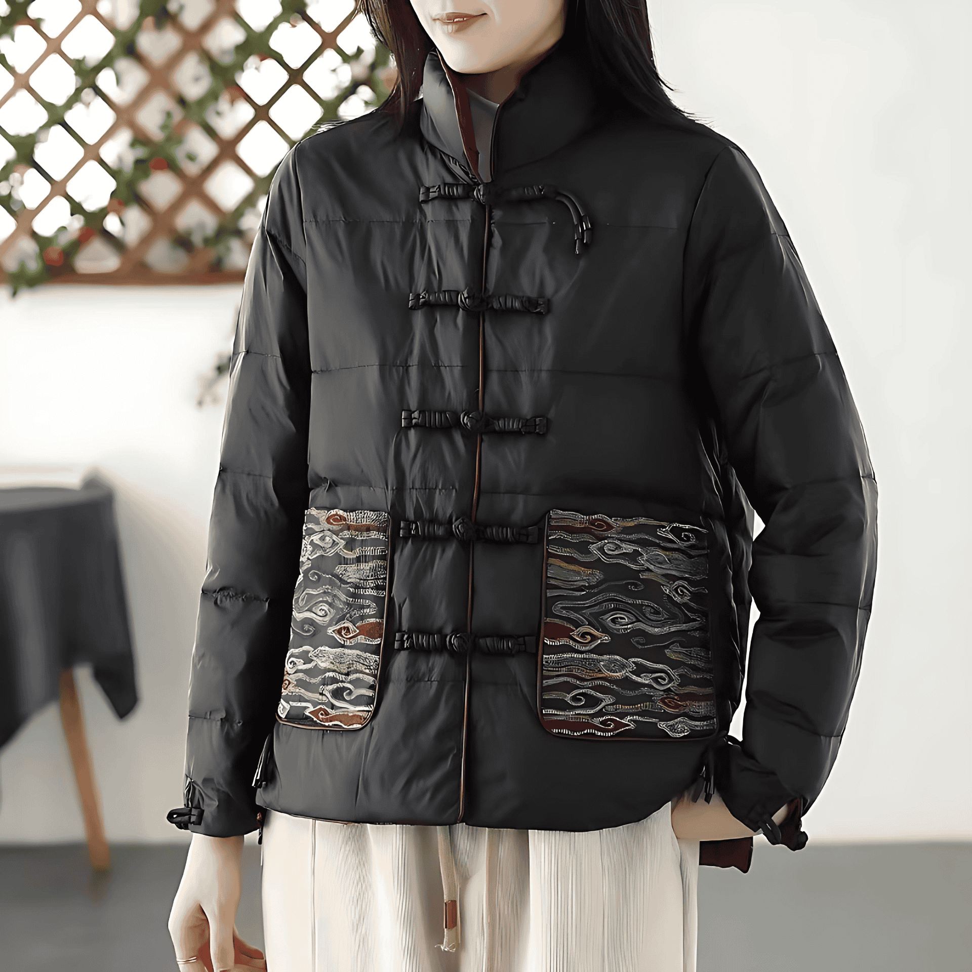 Studio Harvyn | Women - Stand Collar Padded Jacket - Loose Fit
