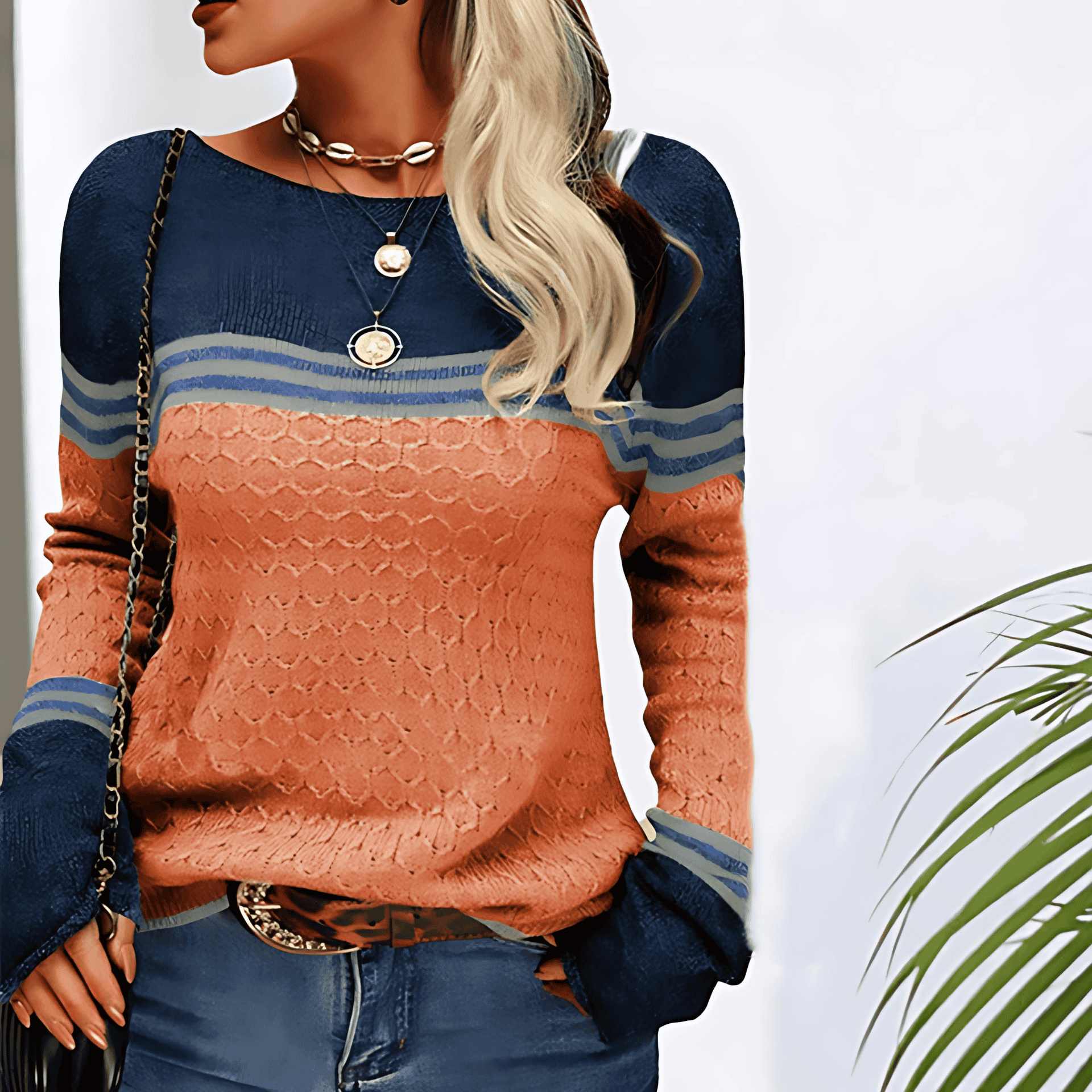Studio Harvyn | Women - Striped Knit Jumper - Classic Style