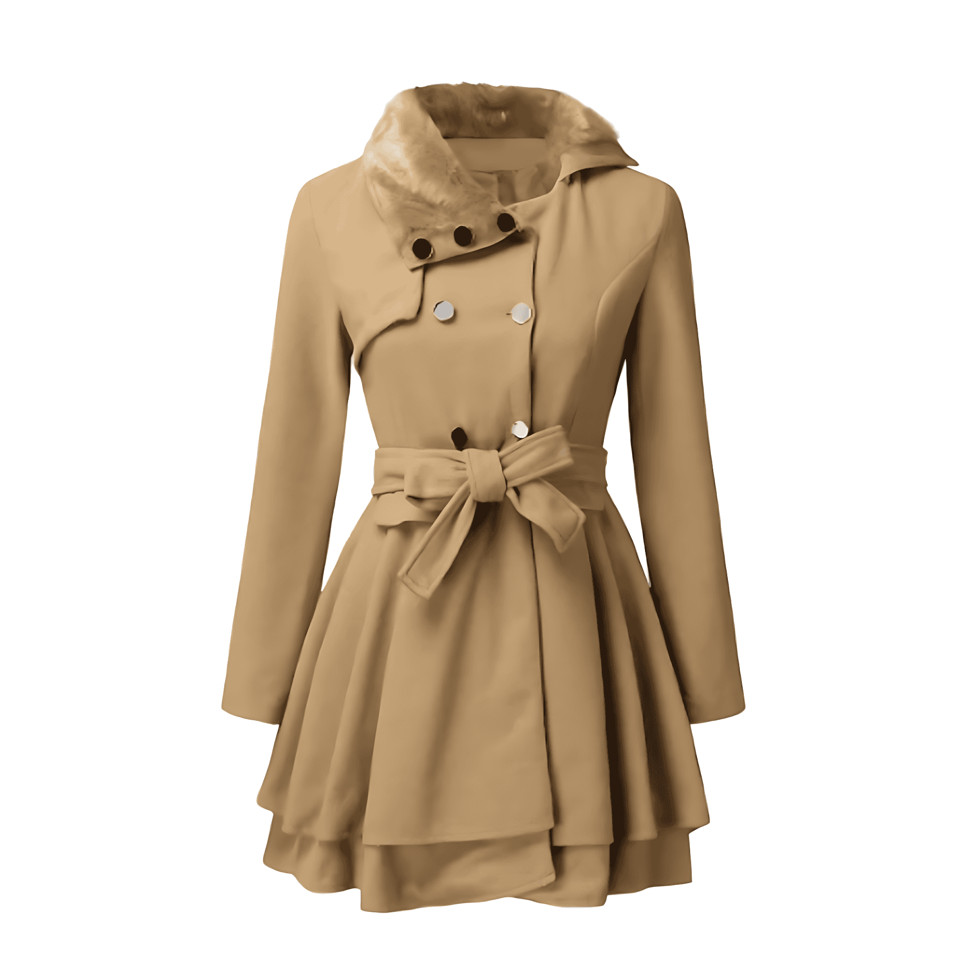 Studio Harvyn | Women - Stylish Belted Trench Coat - Sophisticated Style
