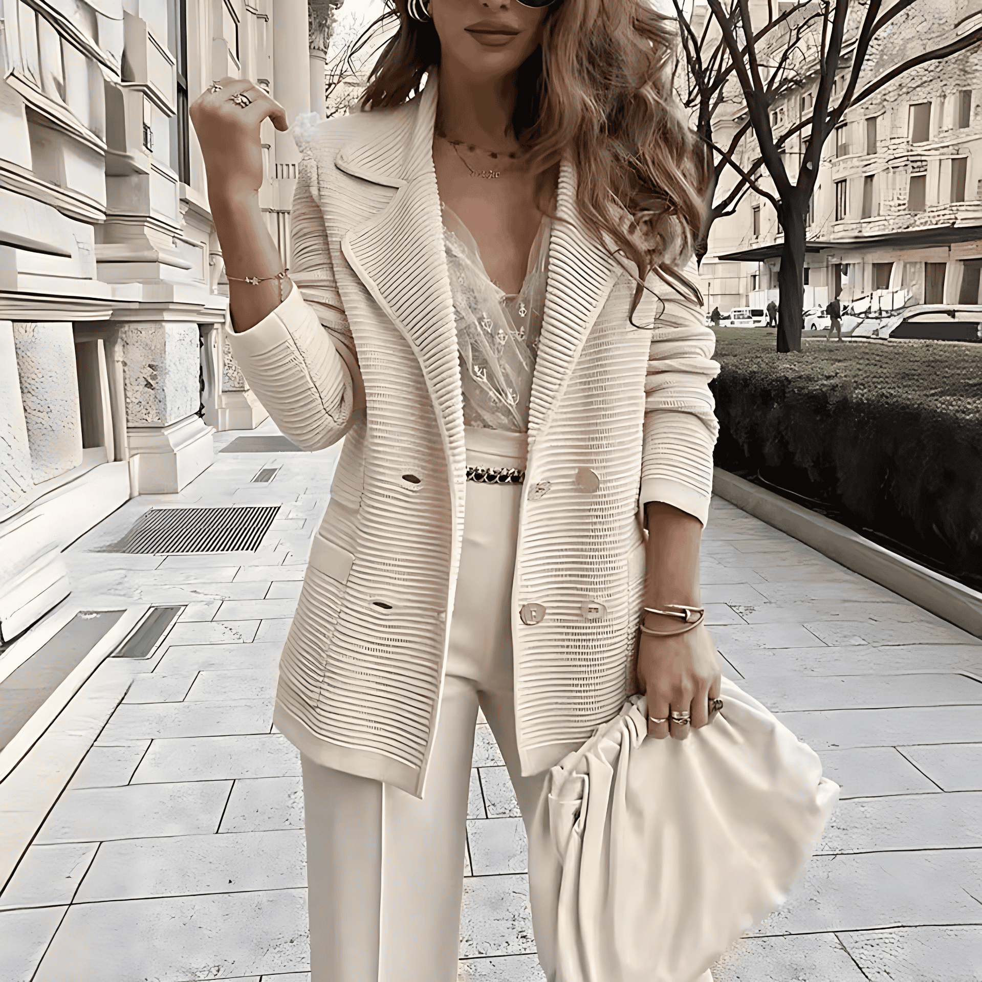 Studio Harvyn | Women - Stylish Blazer with Classic Button Details