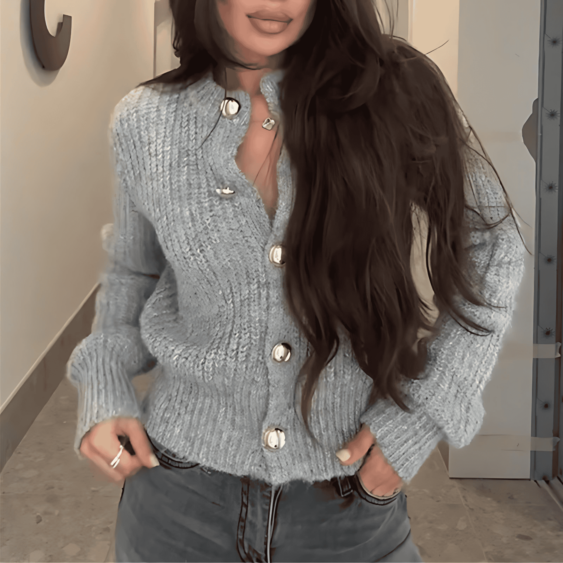 Studio Harvyn | Women - Stylish Cardigan with Button Details