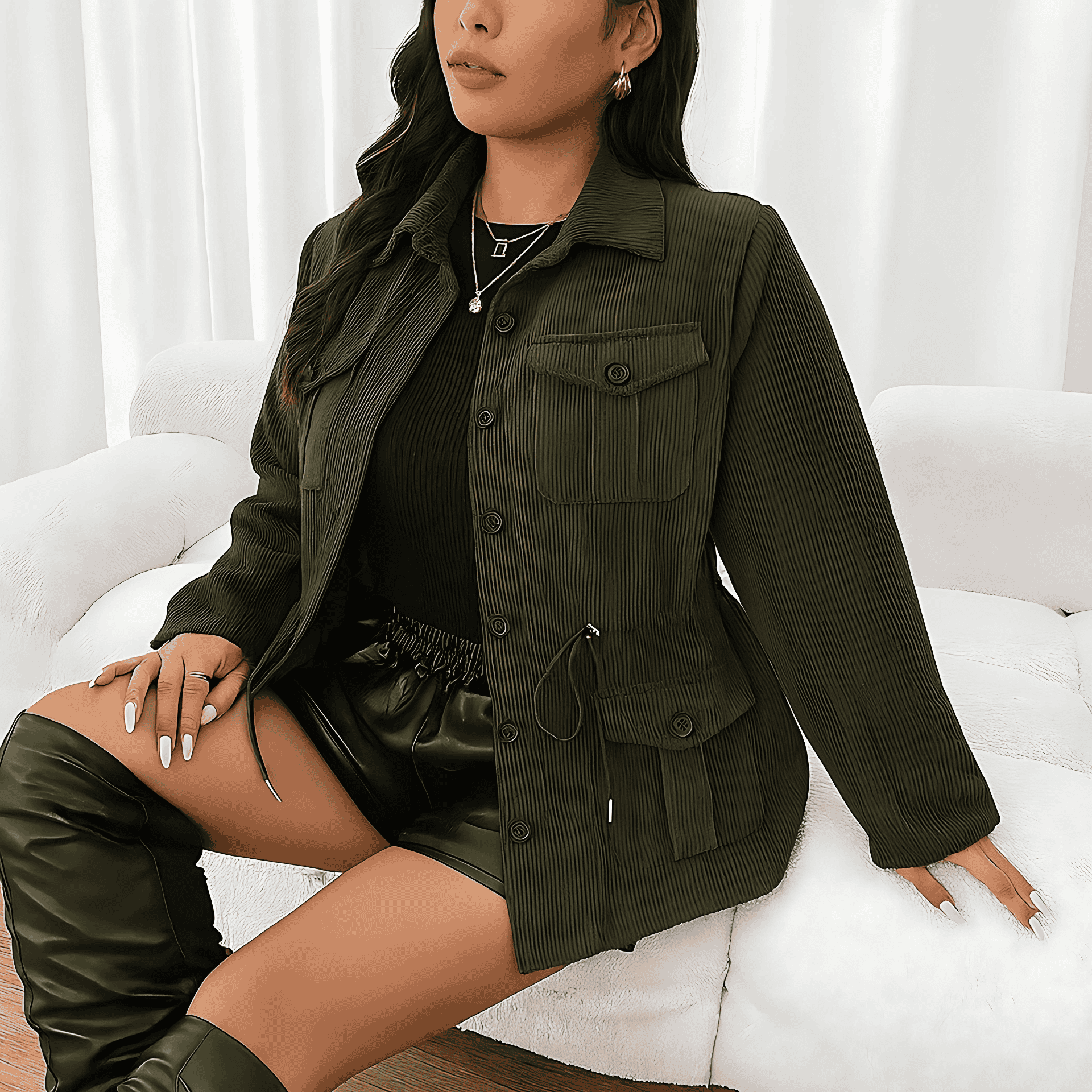 Studio Harvyn | Women - Stylish Corduroy Jacket with Pockets