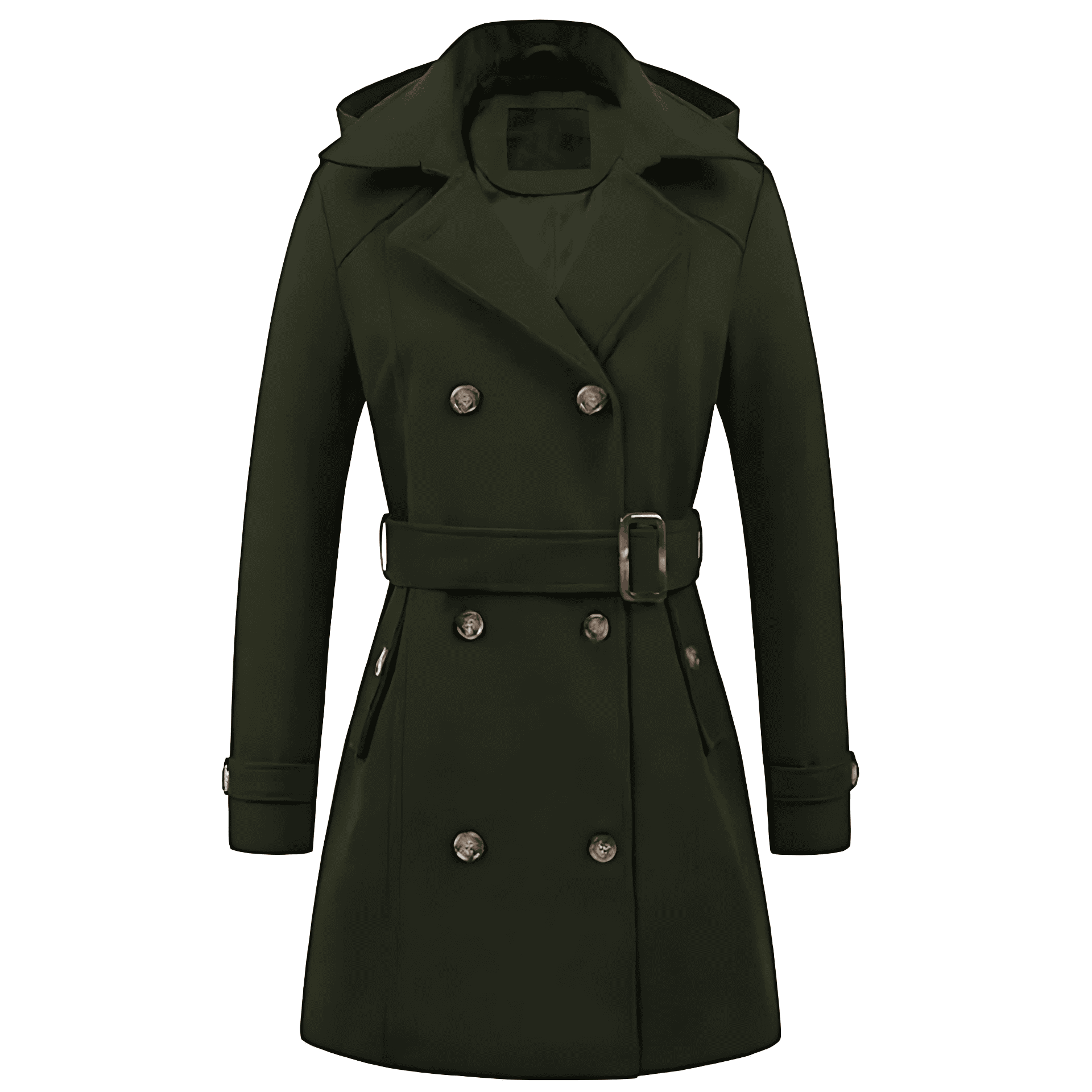 Studio Harvyn | Women - Tailored Fit Hooded Coat - Belted Waist