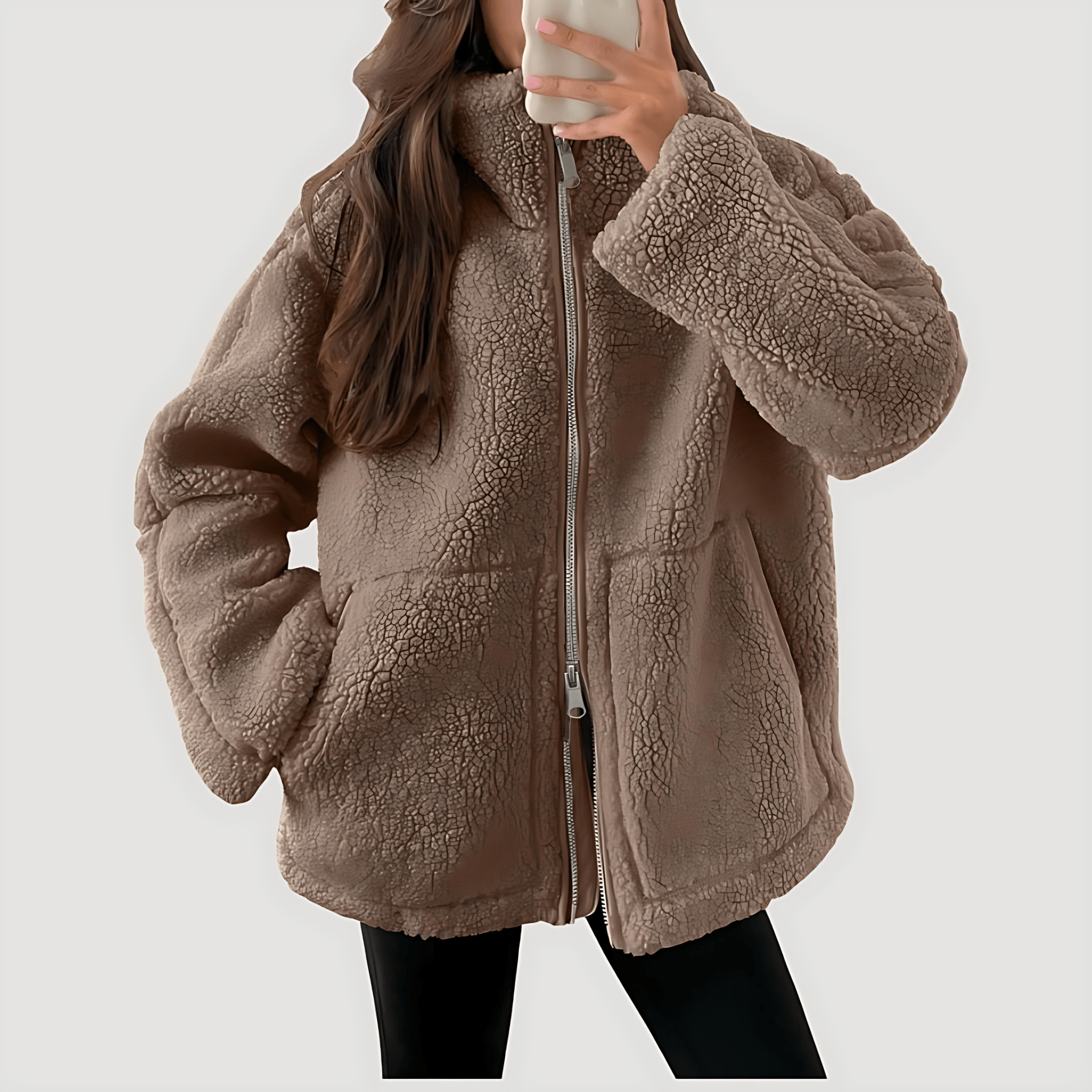 Studio Harvyn | Women - Teddy Zip Up Fleece Jacket - Winter Wear