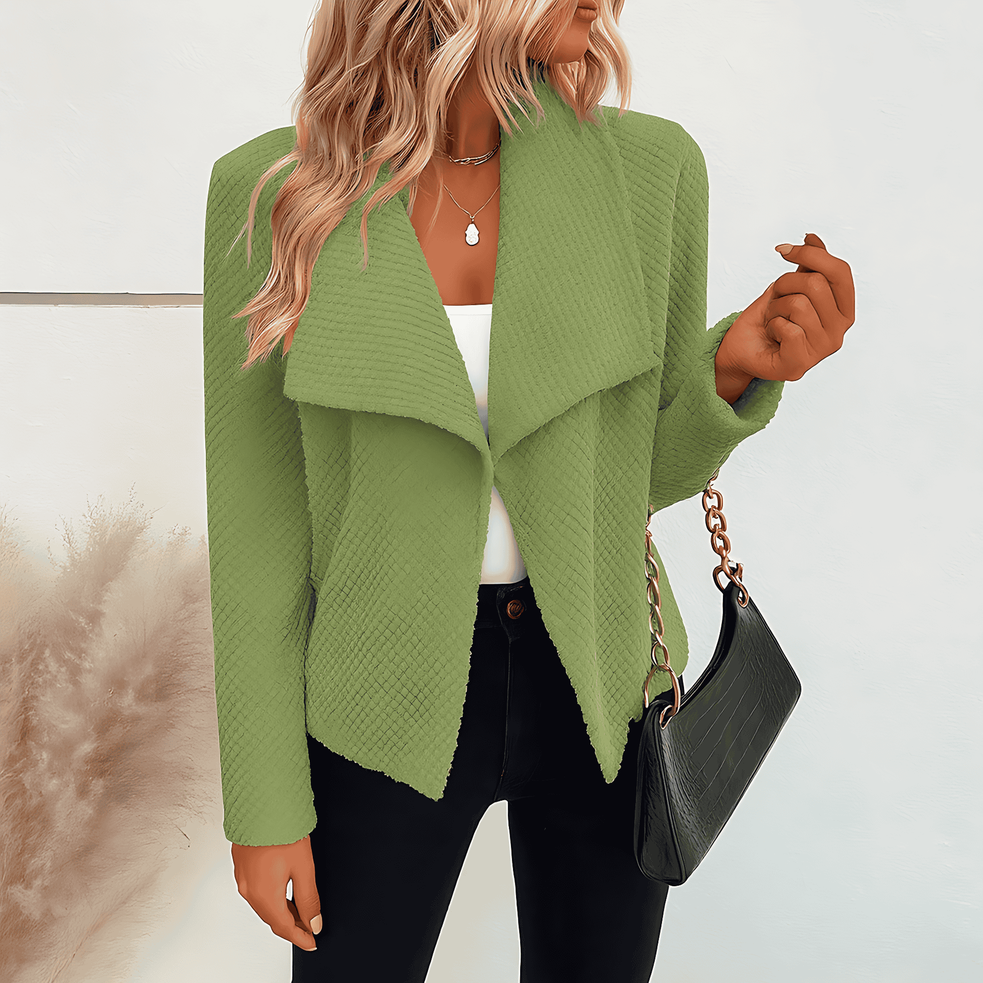 Studio Harvyn | Women - Textured Knit Blazer Jacket - Relaxed Fit