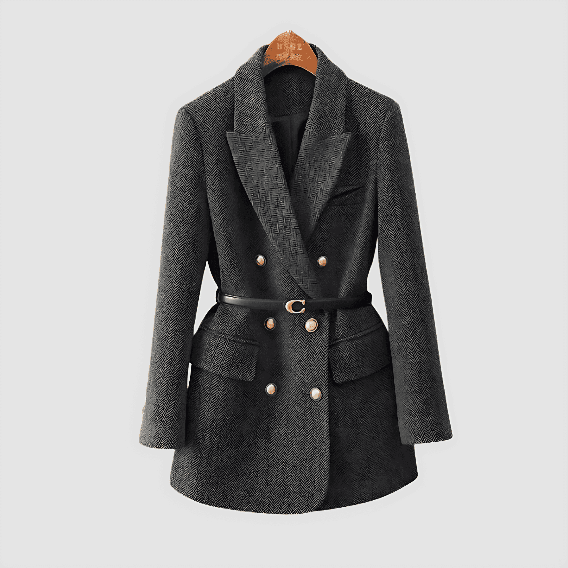 Studio Harvyn | Women - Tweed Blazer Coat - Double-Breasted & Belted