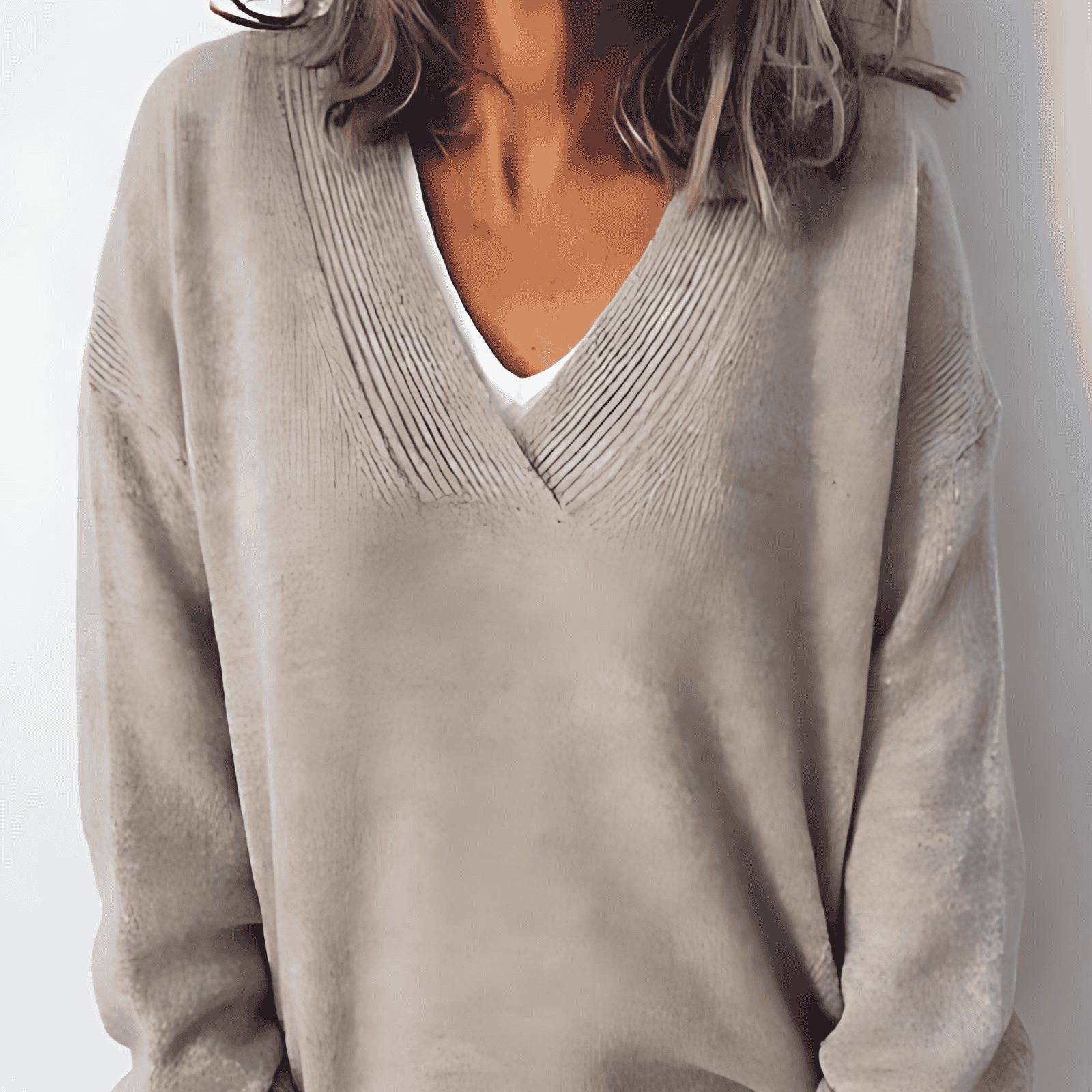 Studio Harvyn | Women - V-Neck Jumper – Oversized Fit