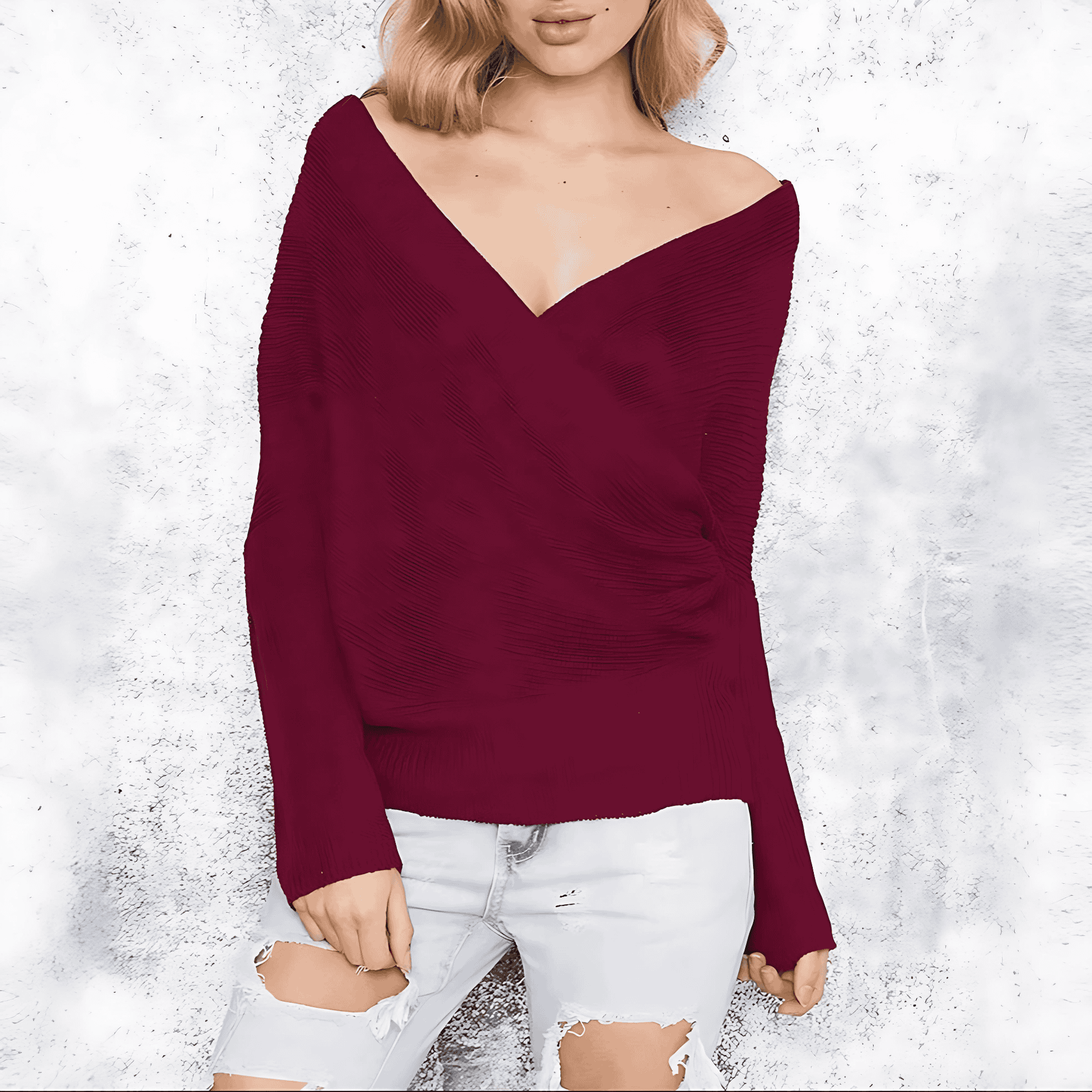 Studio Harvyn | Women - V-Neck Wrap Jumper - Casual Fit