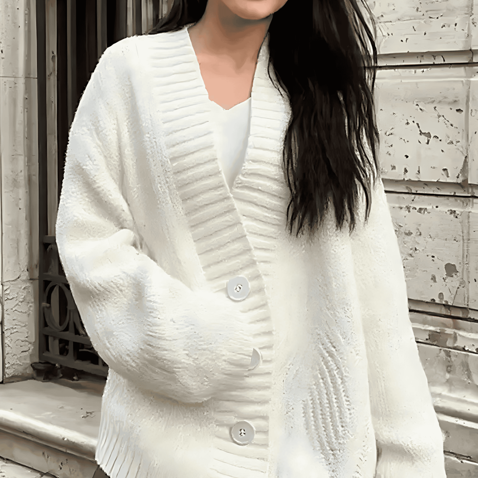 Studio Harvyn | Women - V-neck Chunky Knit Cardigan
