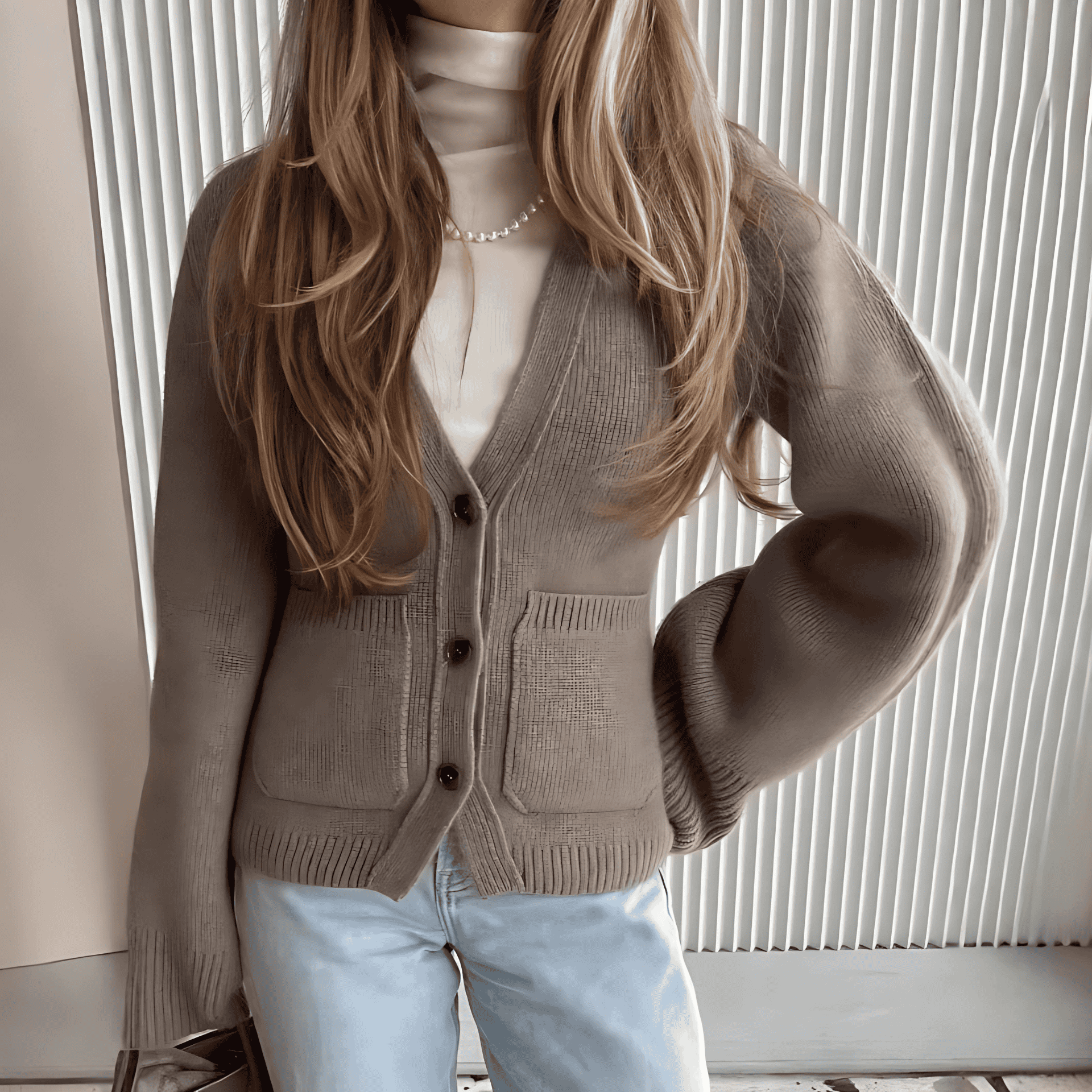 Studio Harvyn | Women - Voluminous Sleeves Cardigan with Pockets