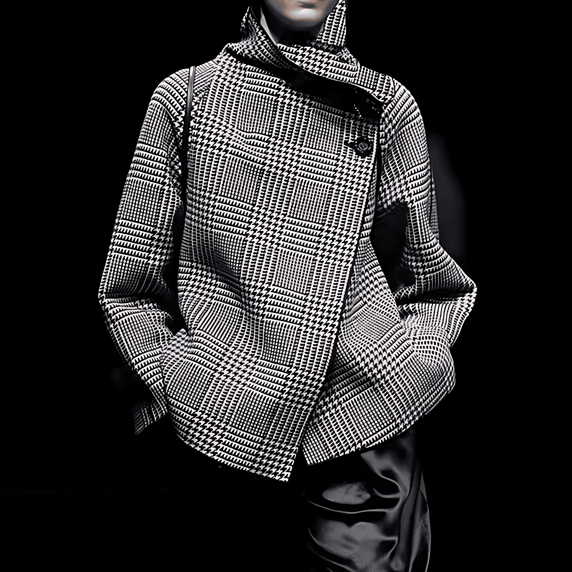 Studio Harvyn | Women - Wool Blend Oversized Coat - Plaid Design