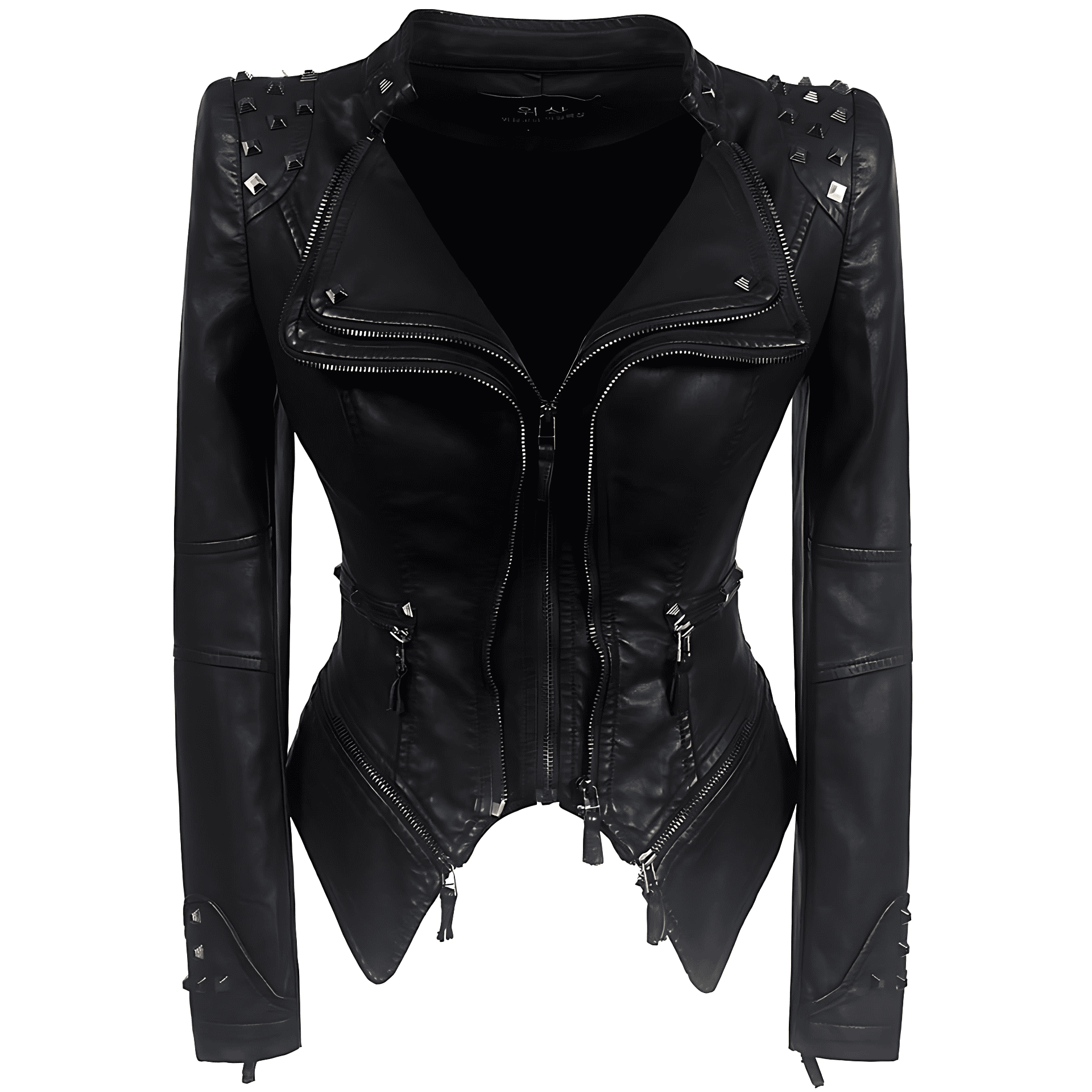 Studio Harvyn | Women – Black Slim Fit Biker Jacket - Stylish Design