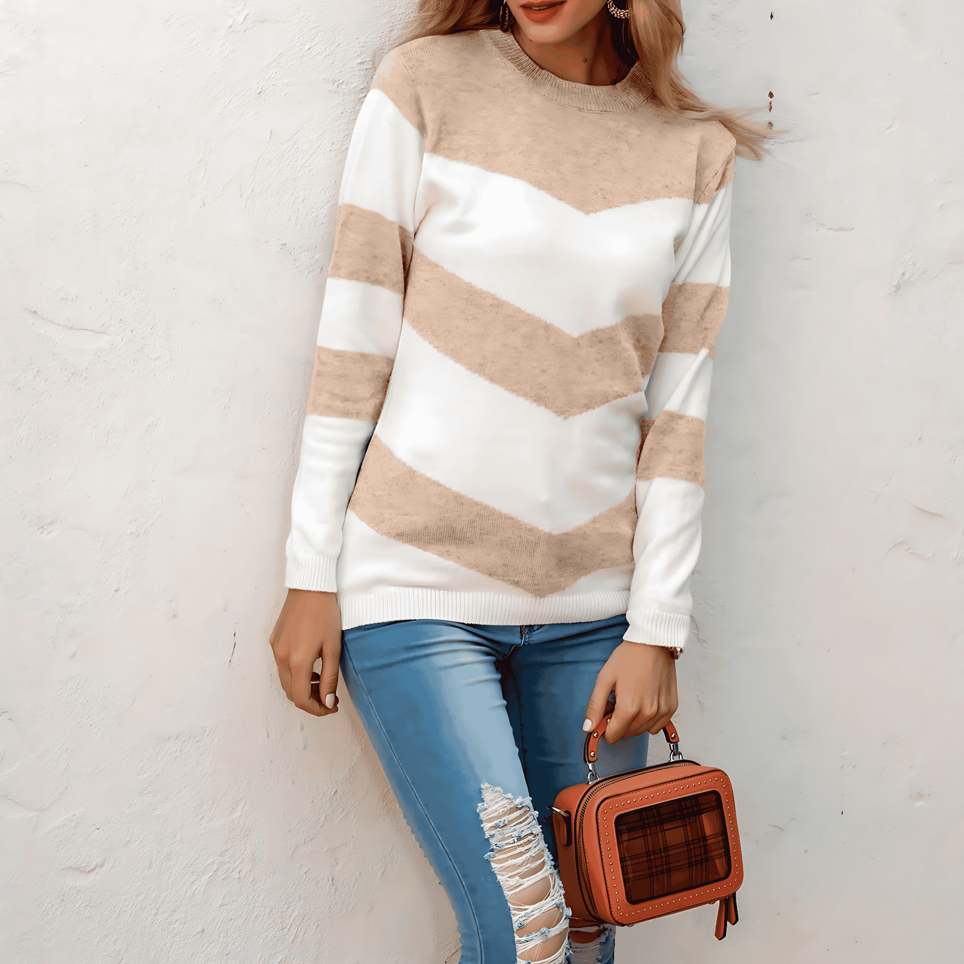Studio Harvyn | Women – Chevron Pattern Jumper - Round Neck