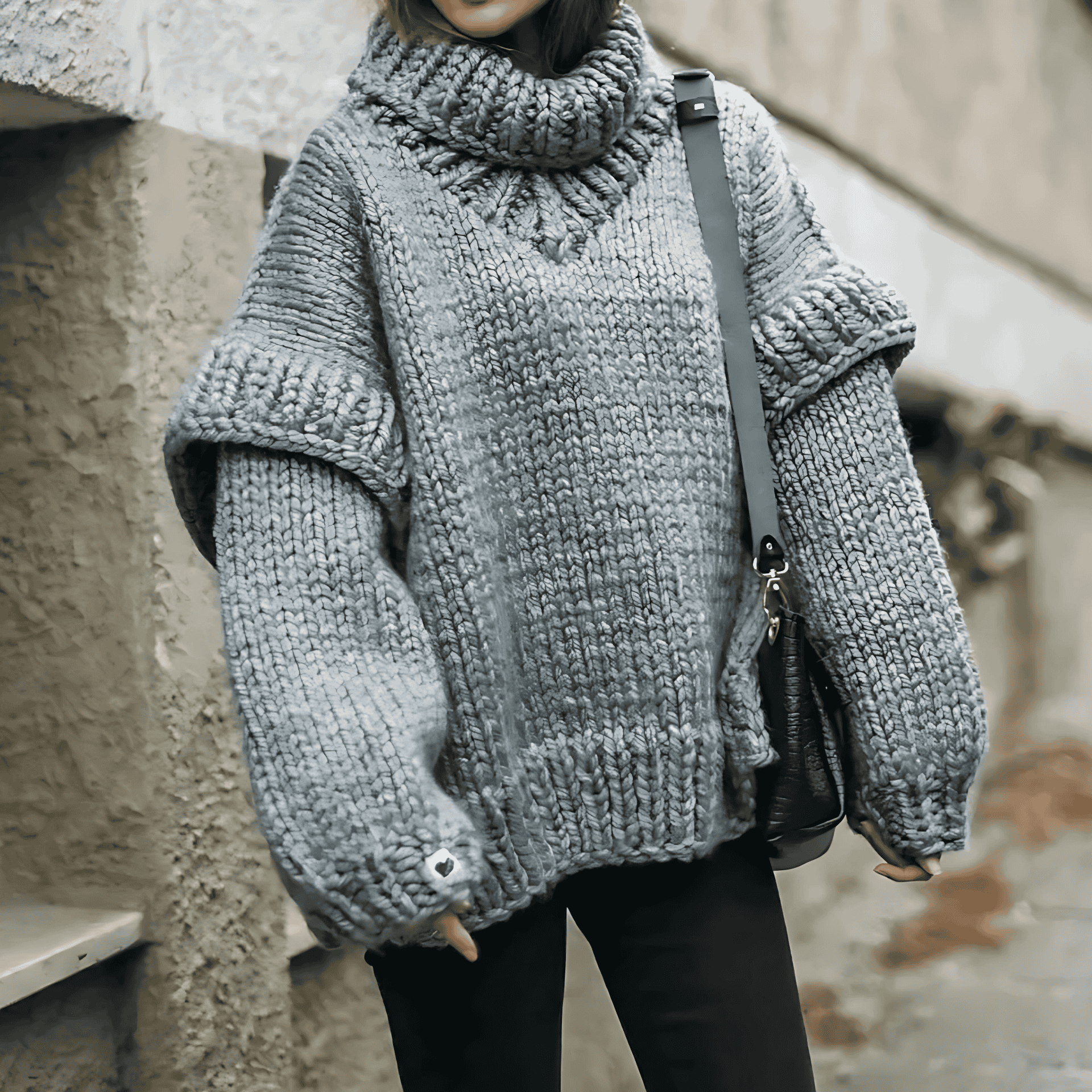 Studio Harvyn | Women – Chunky Knit Turtleneck Sweater - Oversized