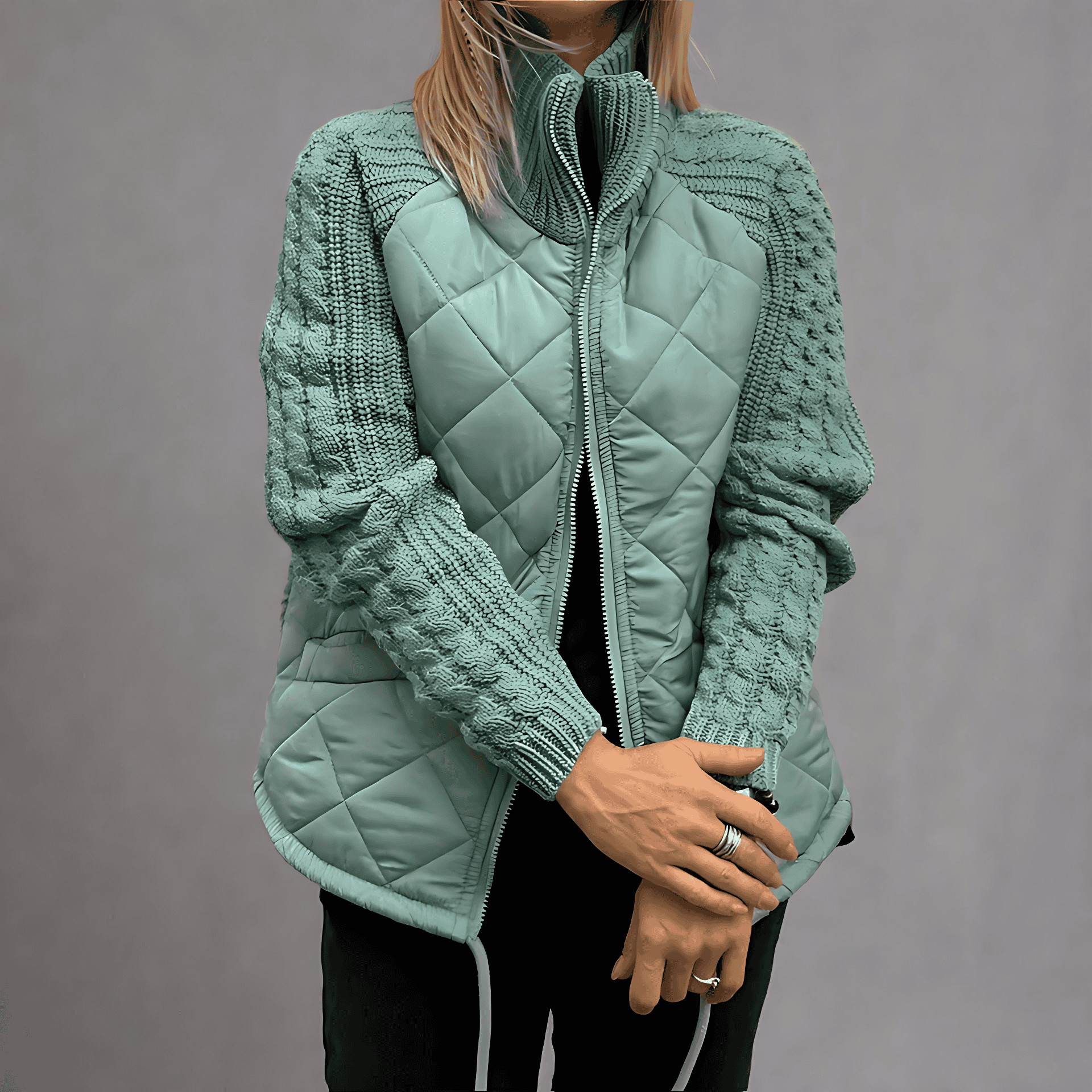 Studio Harvyn | Women – Cosy Padded Jacket - Knitted Sleeves