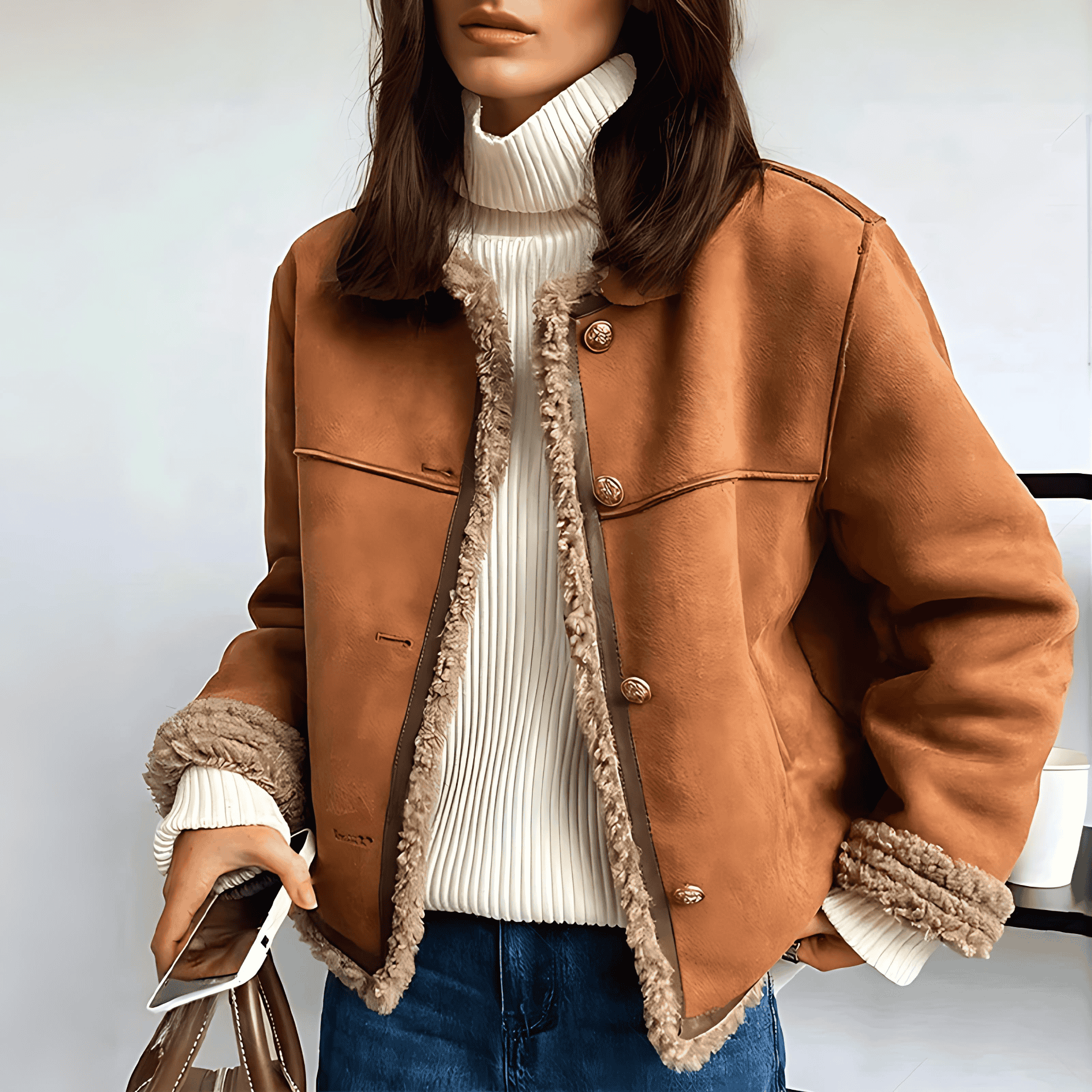Studio Harvyn | Women – Cosy Vintage Suede Jacket - Stylish Fit