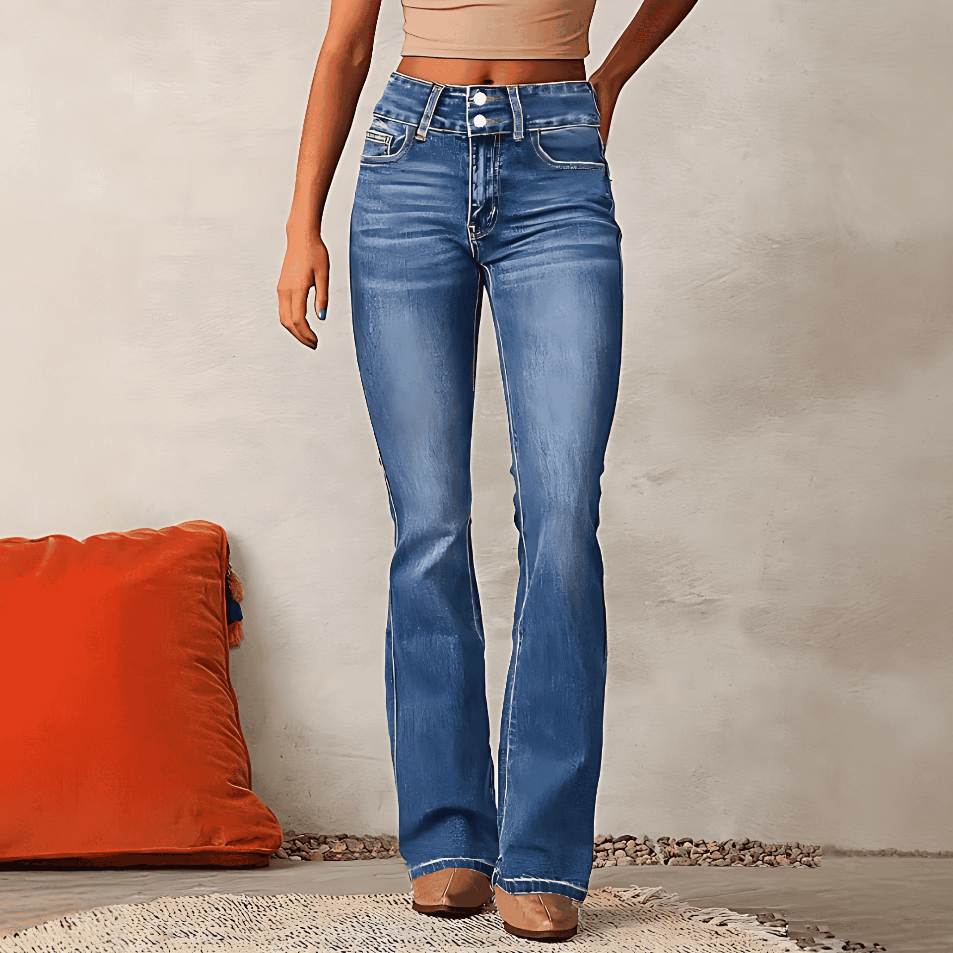 Studio Harvyn | Women – Flared Denim Jeans - High Waist