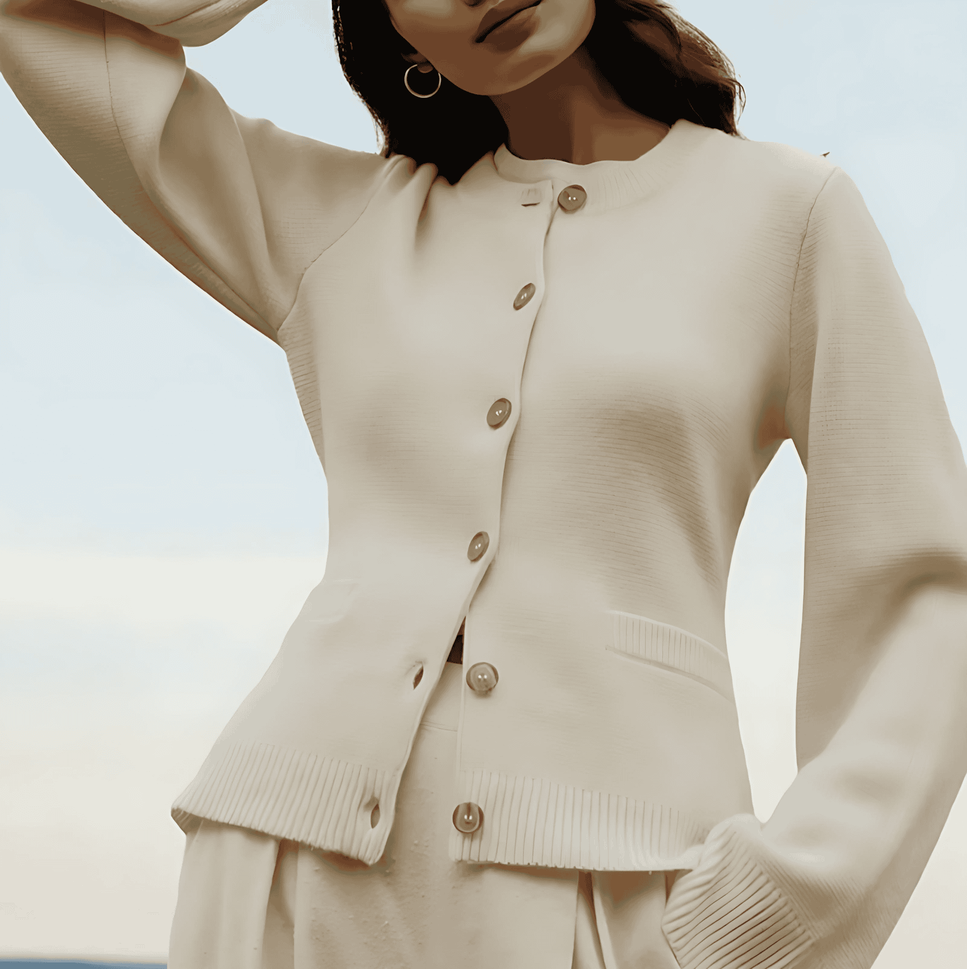 Studio Harvyn | Women – Flared Sleeve Cardigan - Casual Comfort