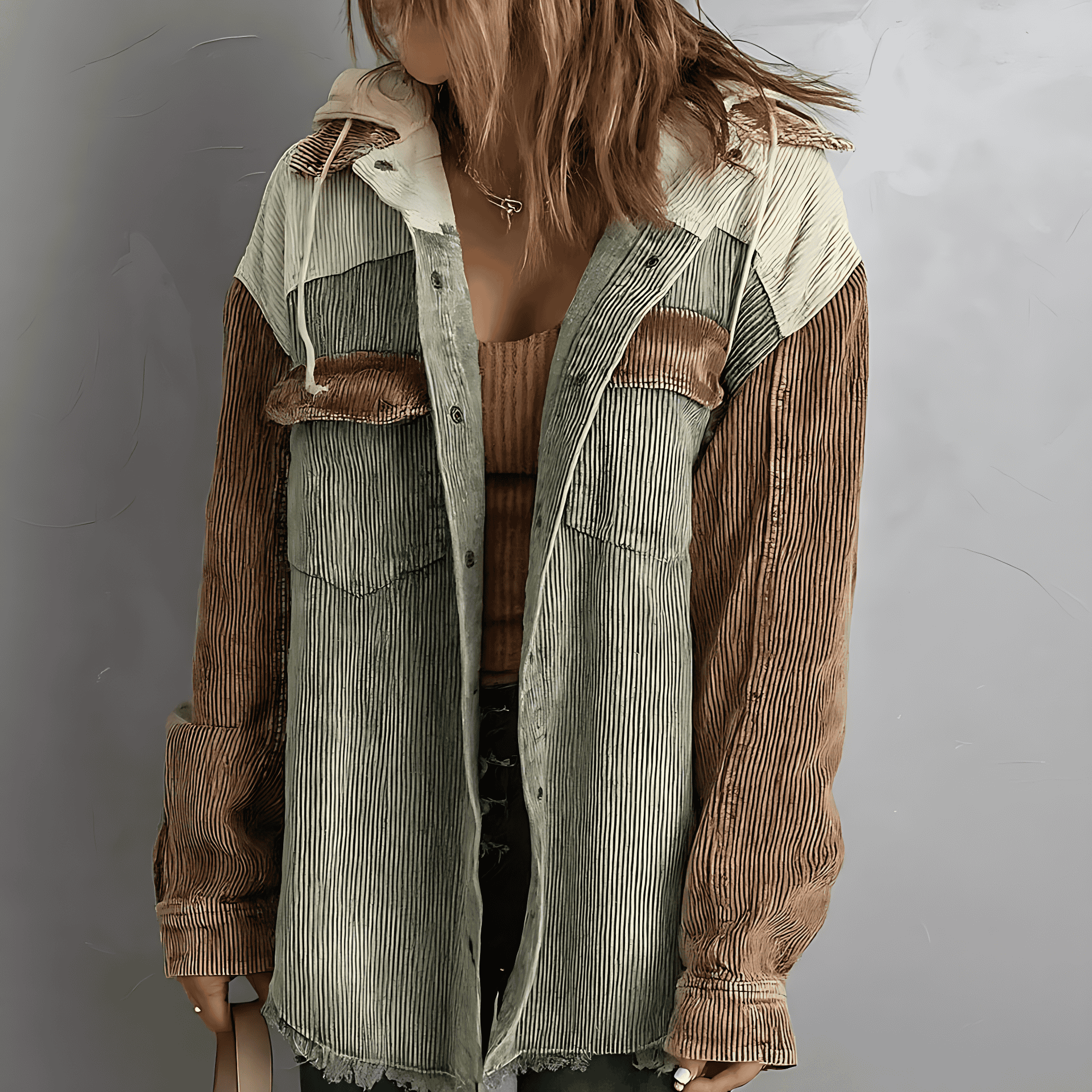 Studio Harvyn | Women – Hooded Jacket with Button Placket - Slim Fit