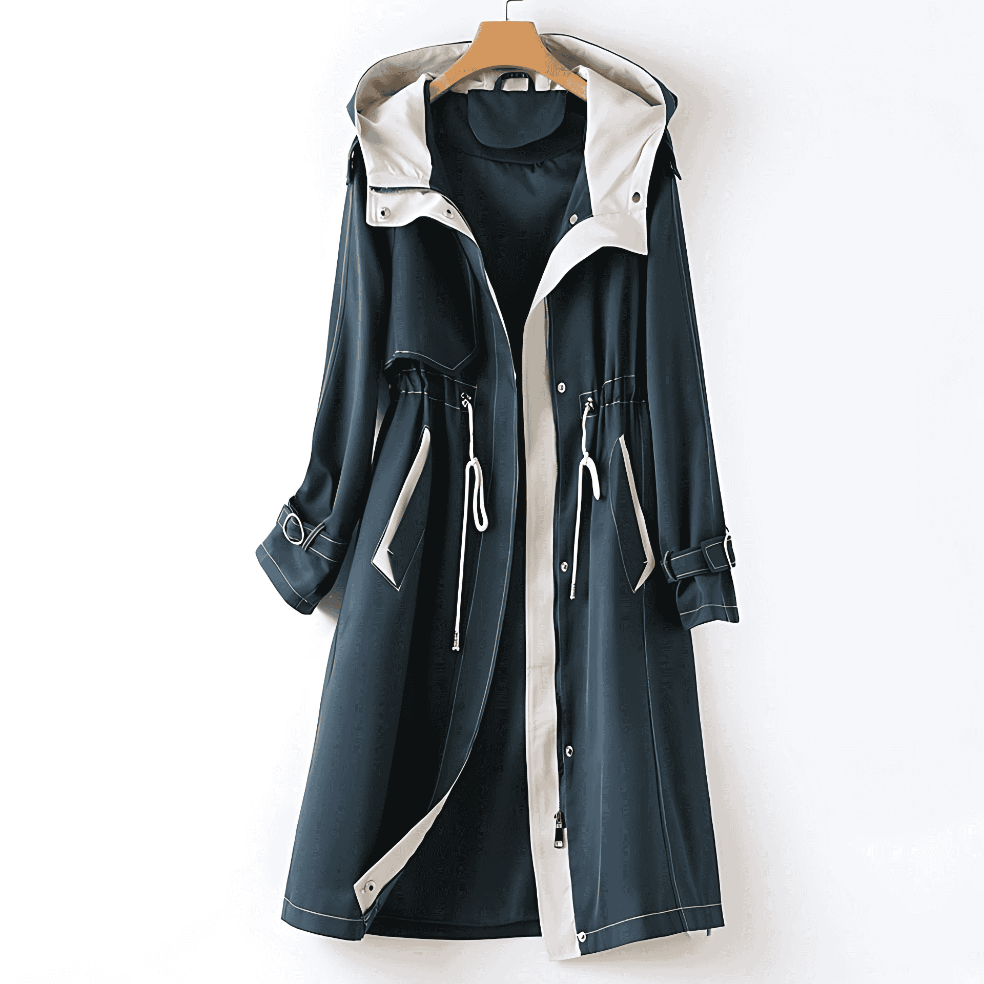 Studio Harvyn | Women – Long Hooded Trench Coat - Waterproof