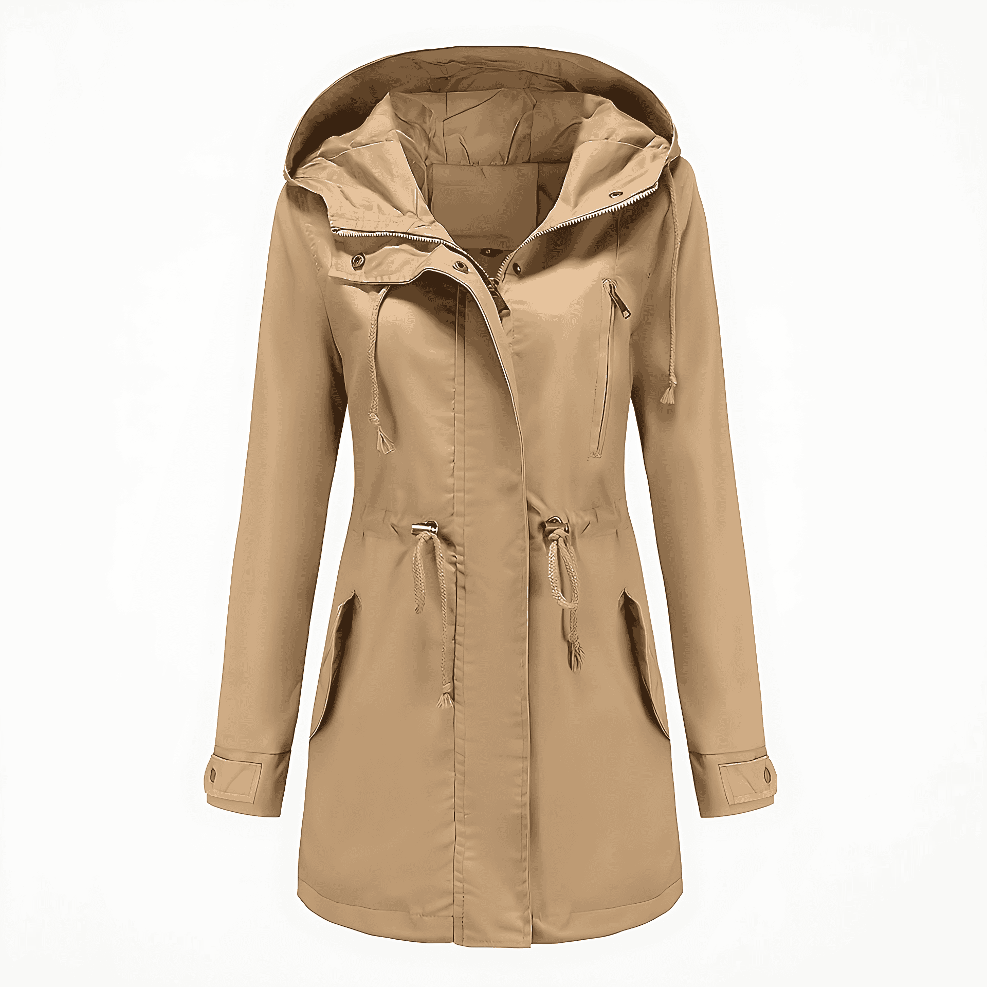 Studio Harvyn | Women – Long Sleeve Hooded Trench Coat - Waterproof