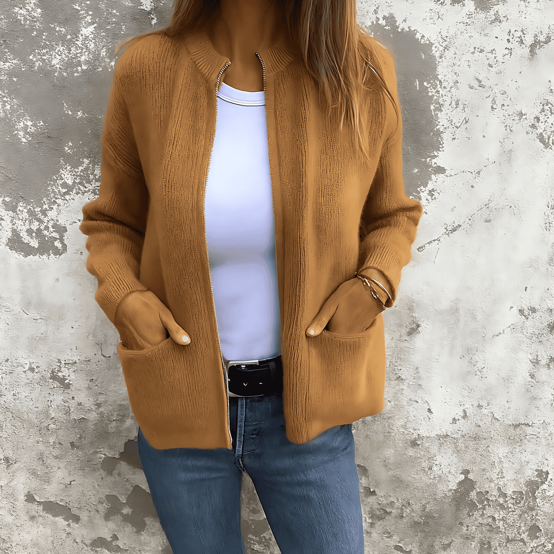 Studio Harvyn | Women – Open Front Knit Cardigan – Relaxed Fit