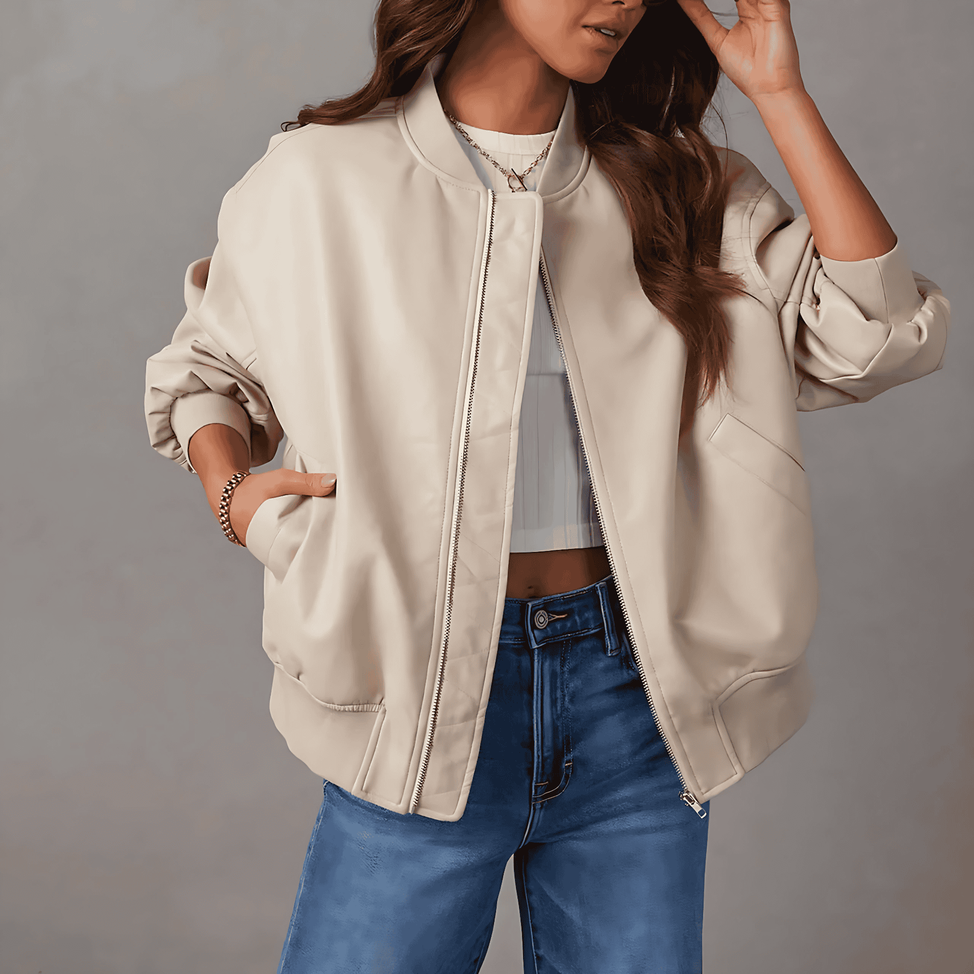 Studio Harvyn | Women – Oversized Casual Bomber Jacket - Stylish Fit