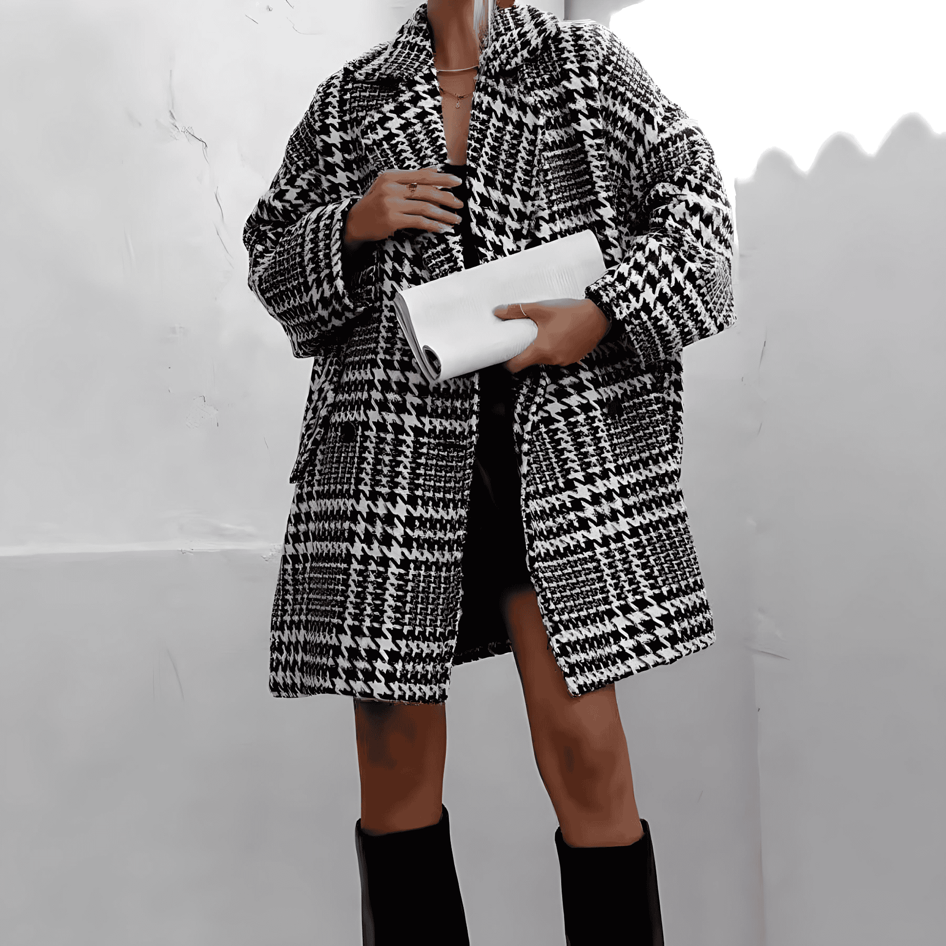 Studio Harvyn | Women – Oversized Check Wool Coat - Knee Length