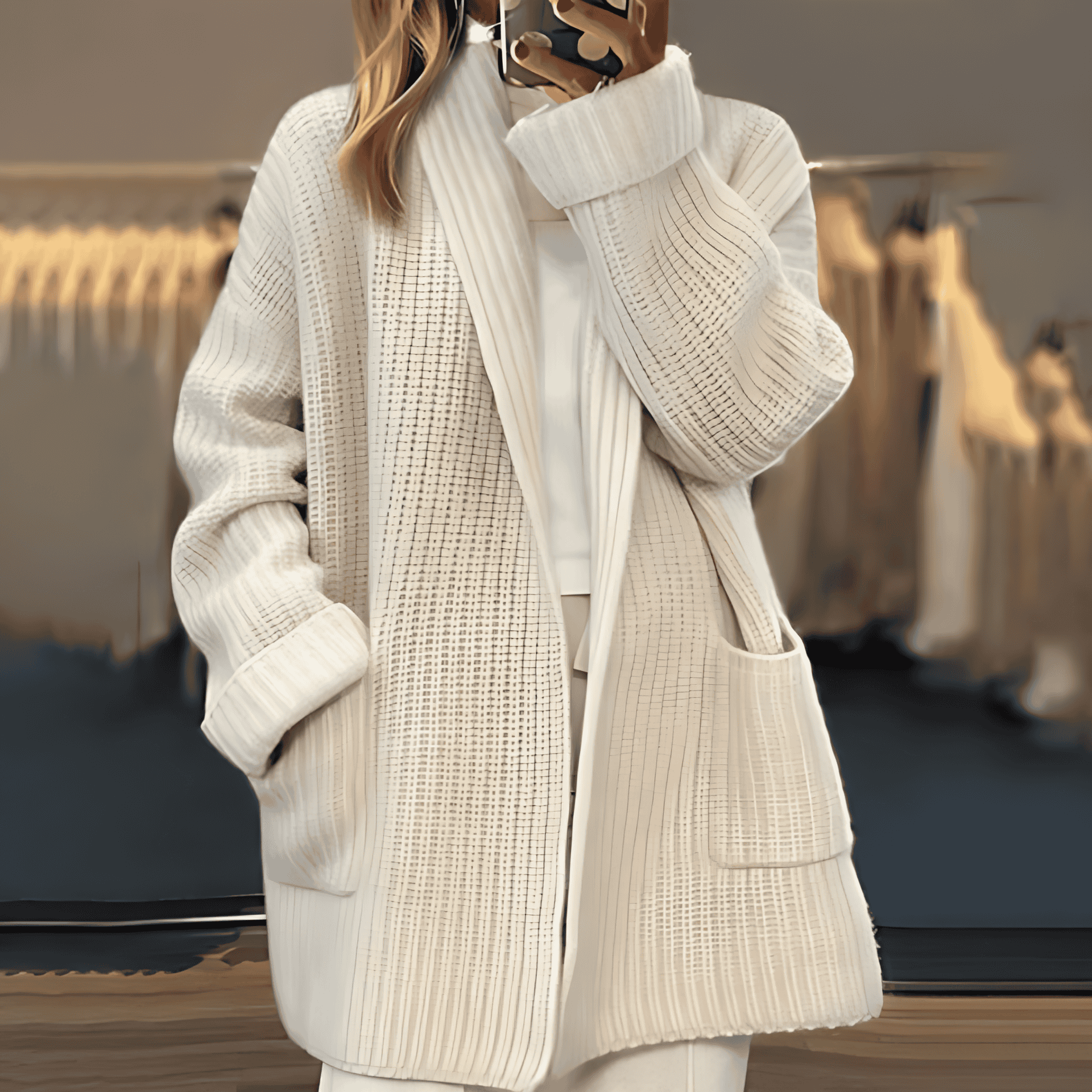 Studio Harvyn | Women – Oversized Fit Knit Cardigan - Wool Blend