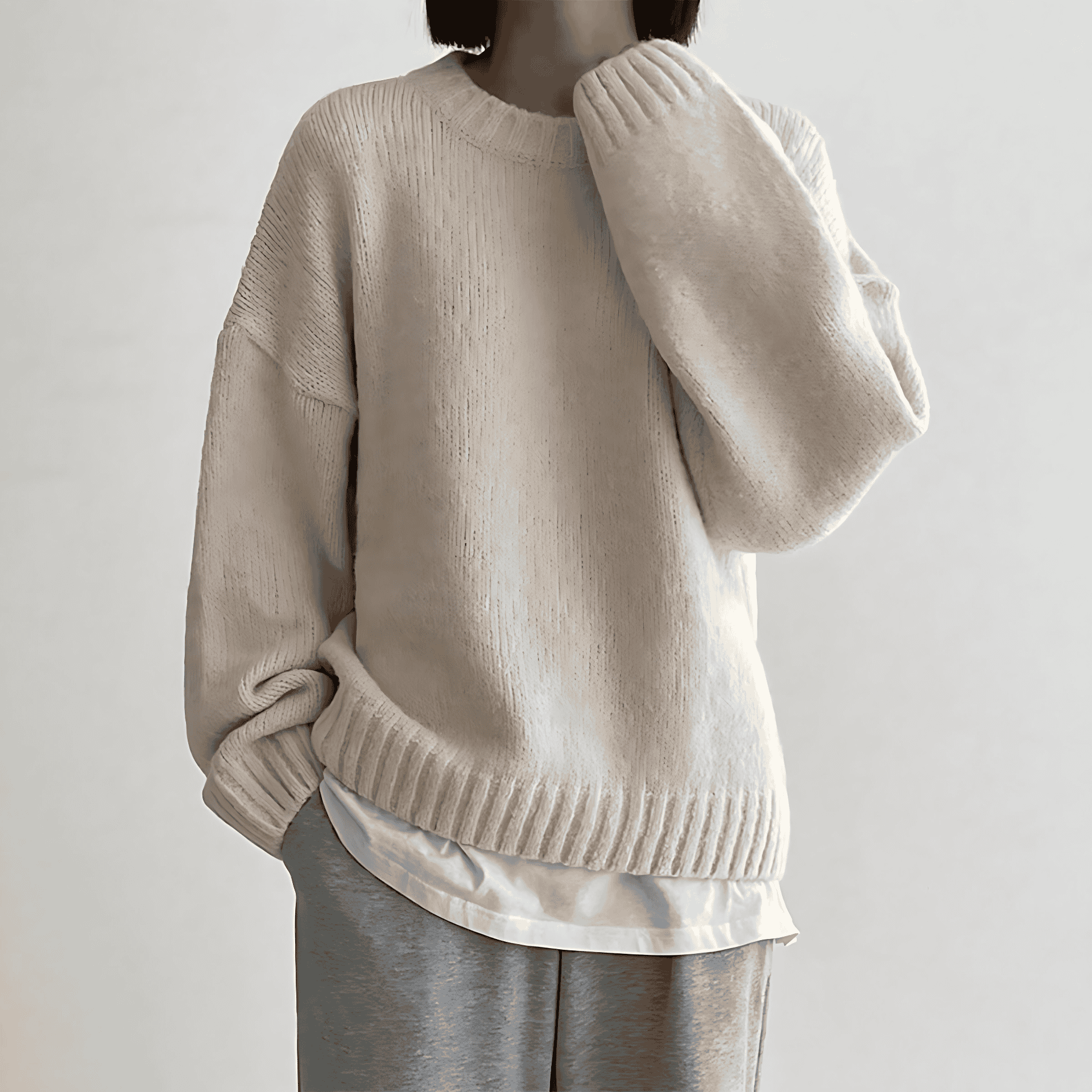 Studio Harvyn | Women – Oversized Knit Jumper - Crew Neck Style