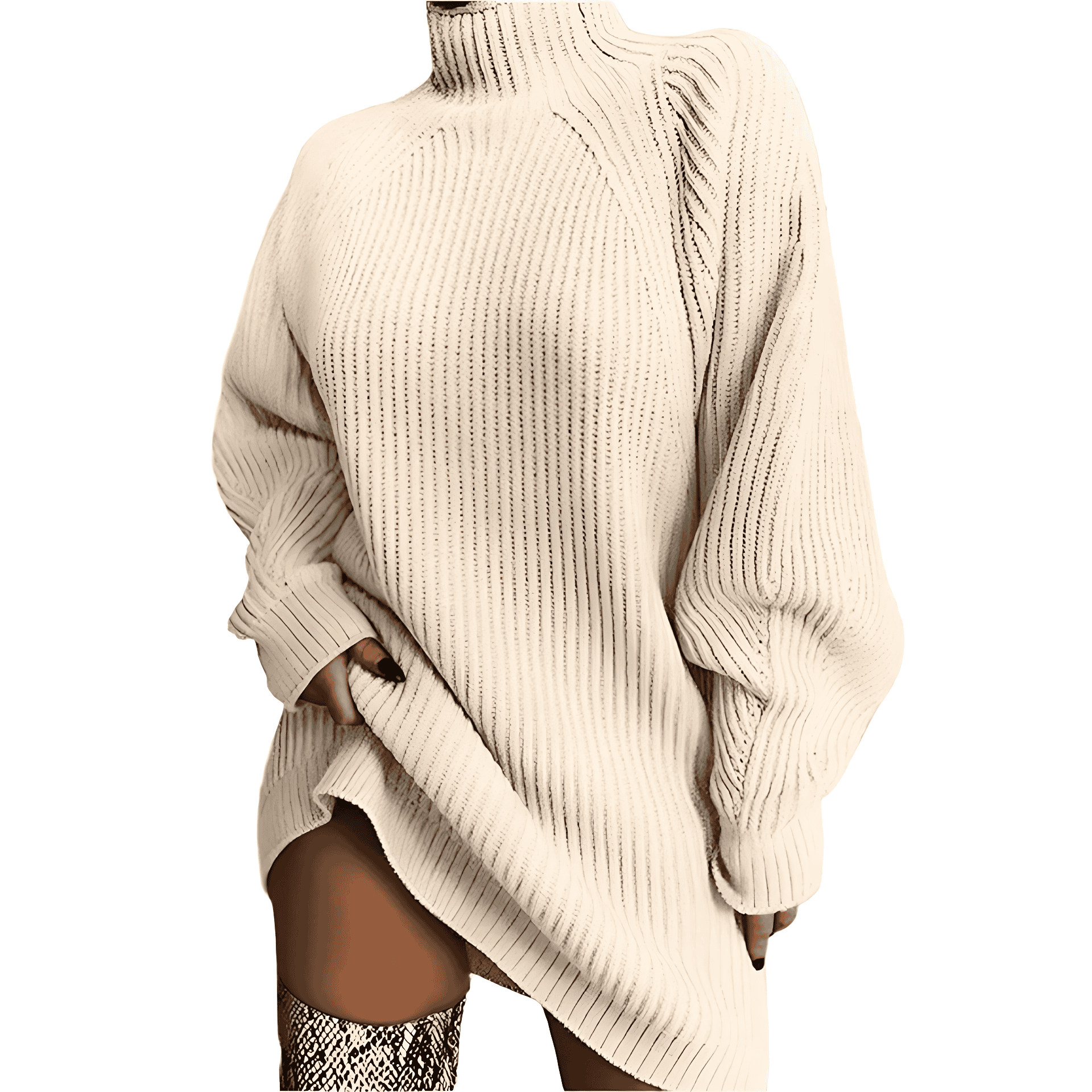 Studio Harvyn | Women – Oversized Turtleneck Jumper - Cosy Knit Style