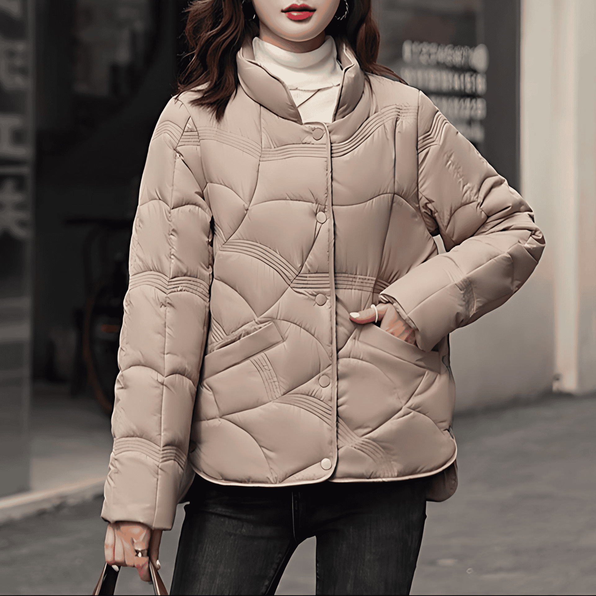 Studio Harvyn | Women – Quilted Lightweight Down Coat - Hip Length