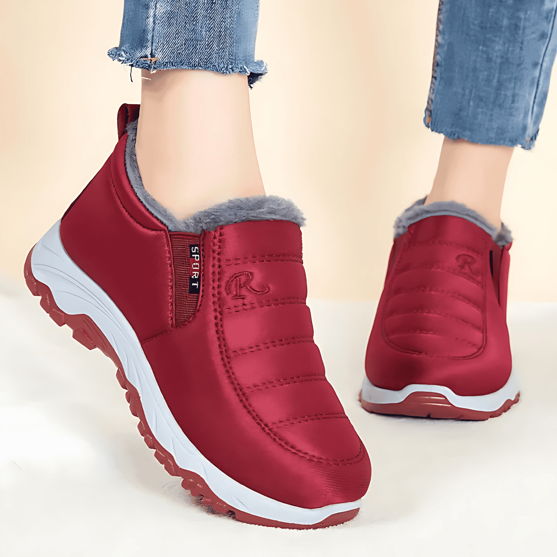 Studio Harvyn | Women –  Stylish Winter Slip-On Boots - Zip Enclosure