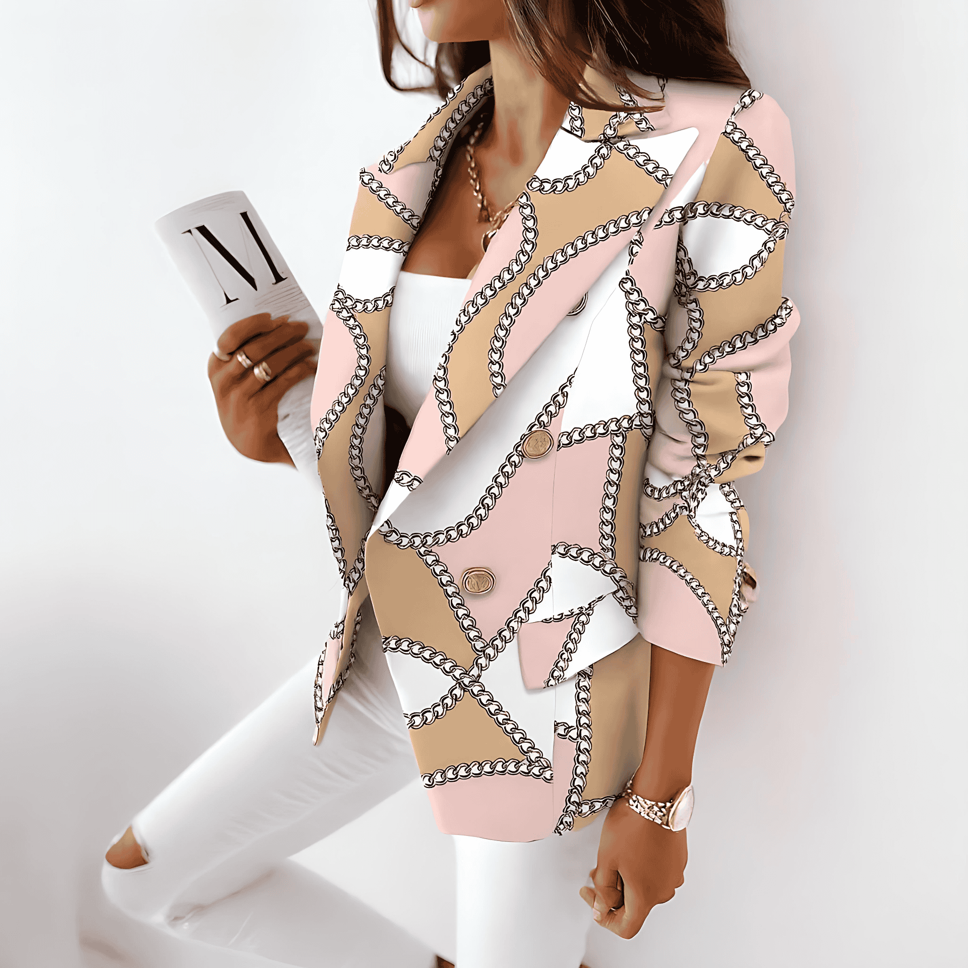 Studio Harvyn | Women – Tailored Double-Breasted Blazer - Printed Styles