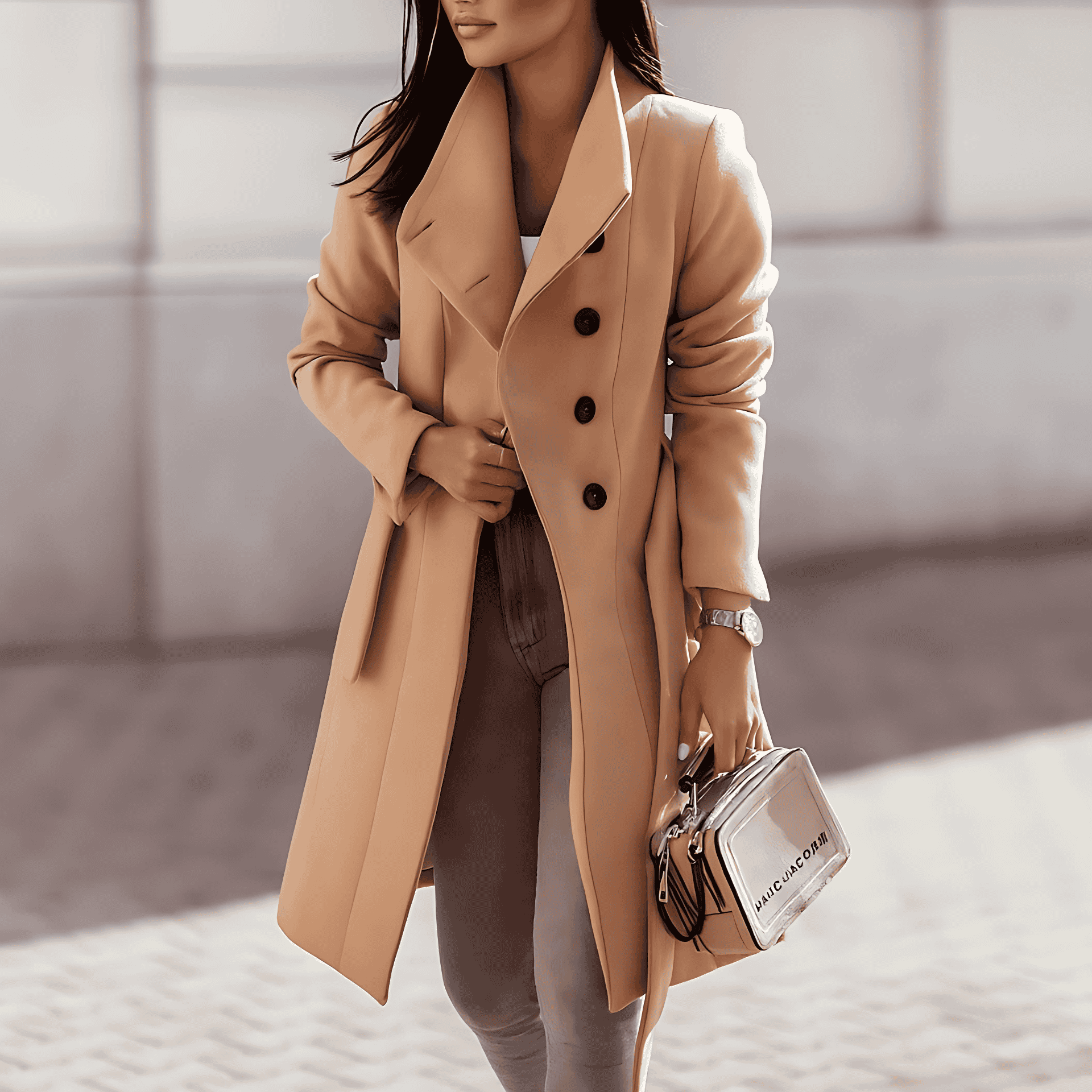 Studio Harvyn | Women – Tailored & Belted Long Coat - Wool Blend