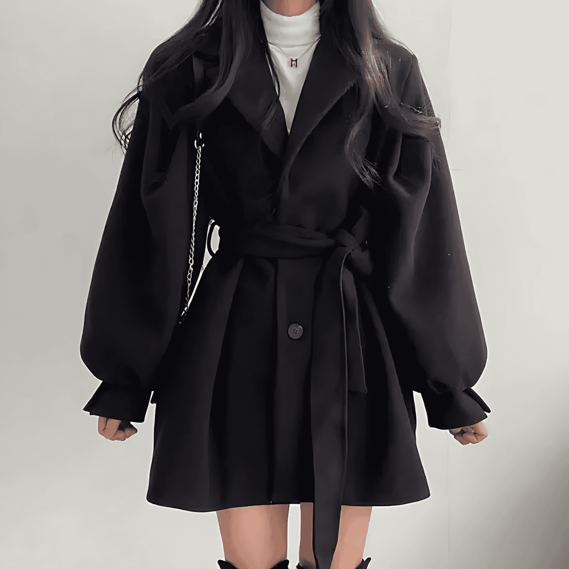 Studio Harvyn | Women – Trench Coat – Belted Balloon Sleeves