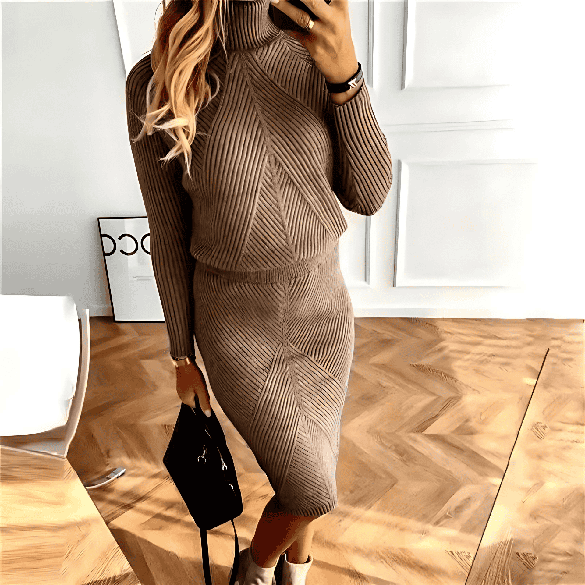 Studio Harvyn | Women – Two-Piece Slim Fit Set - Ribbed Knit