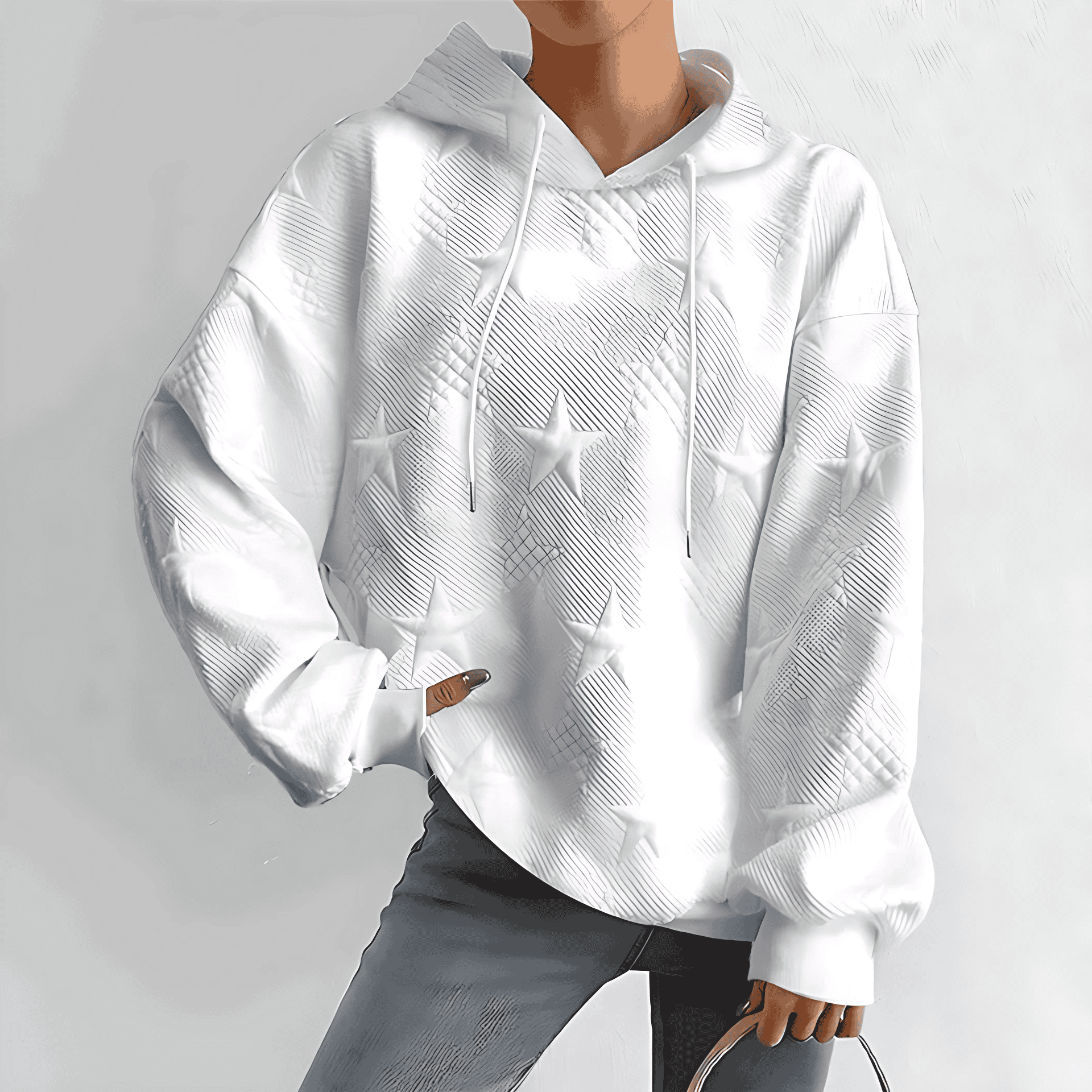 Studio Harvyn | Women – White Long Sleeve - Knitted Hoodie
